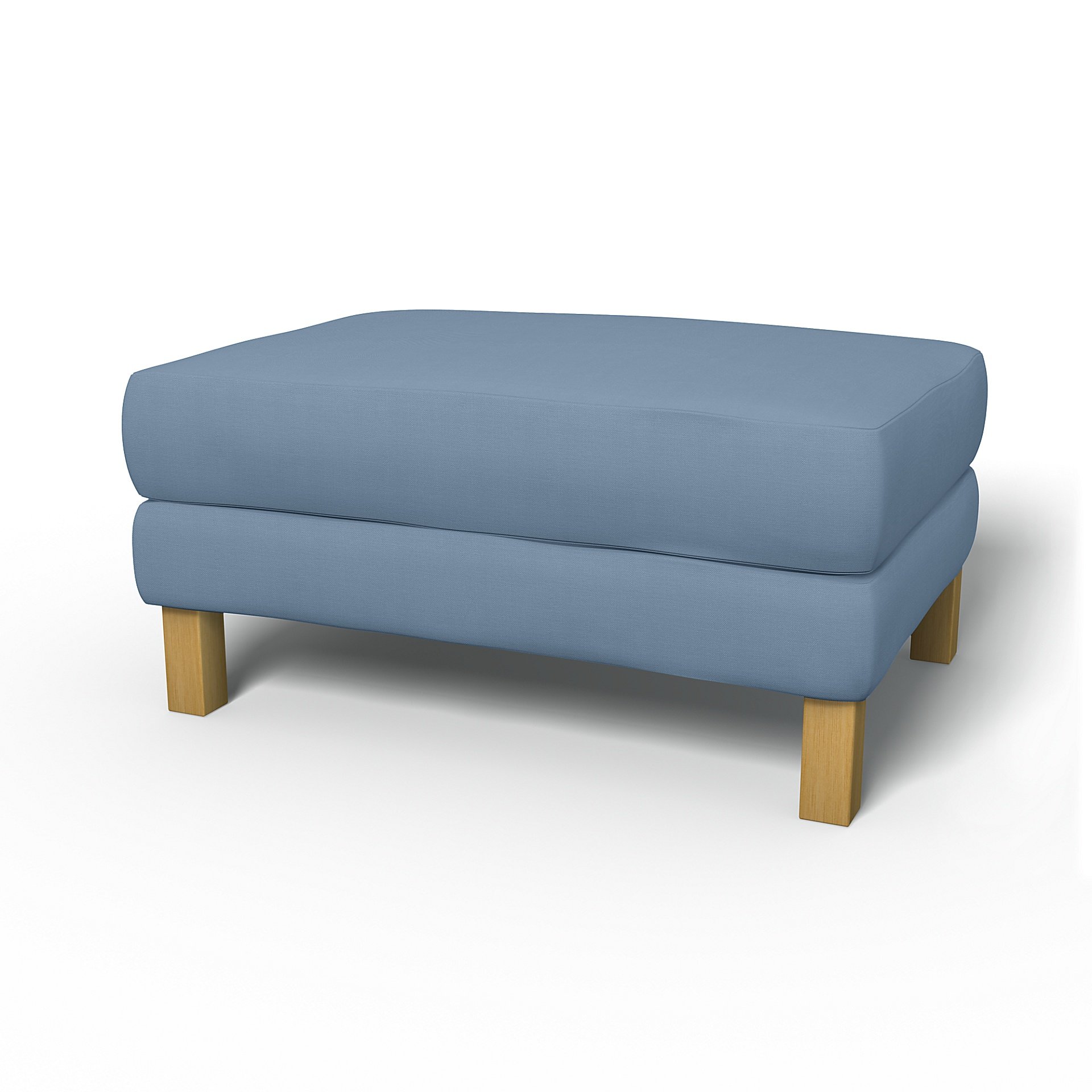 IKEA - Karlstad Footstool Cover, Dusty Blue, Cotton - Bemz