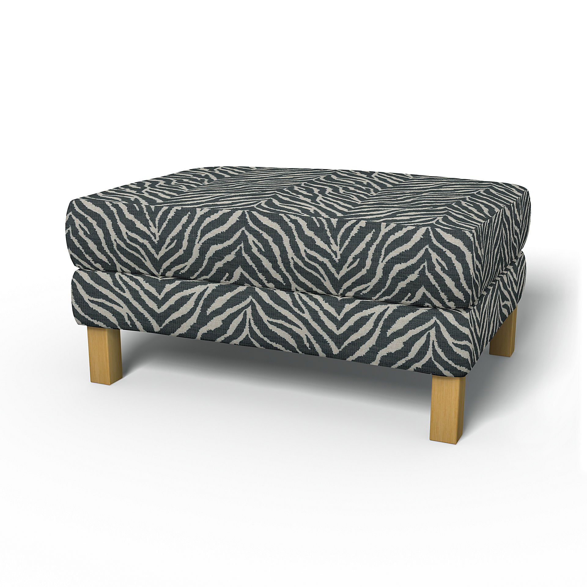 IKEA - Karlstad Footstool Cover, Black/White, BEMZ NATURE'S PALETTE COLLECTION - Bemz
