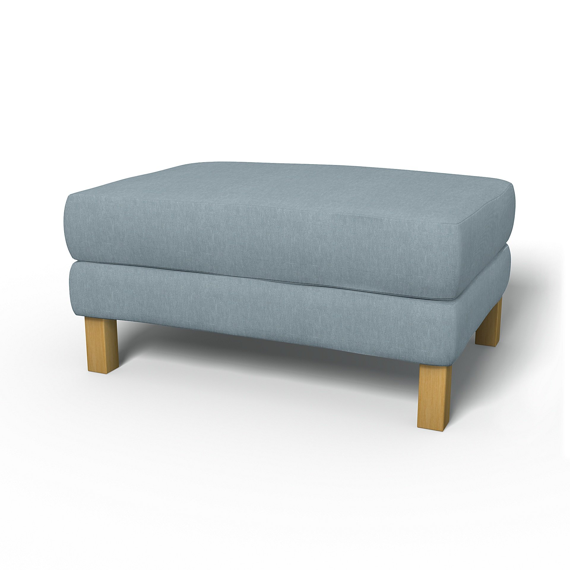 IKEA - Karlstad Footstool Cover, Dusty Blue, Linen - Bemz