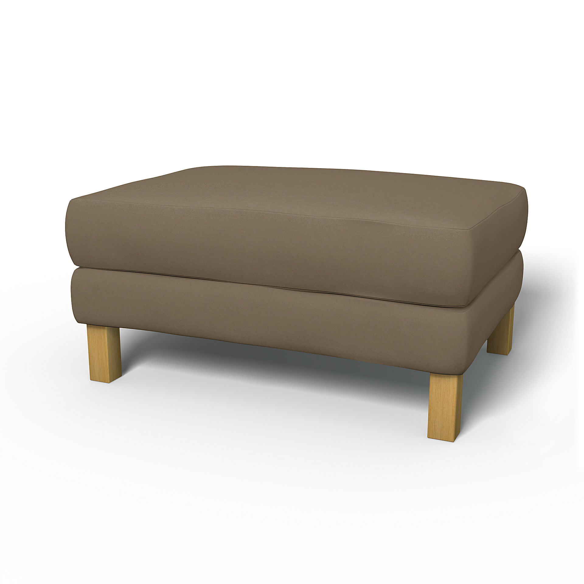 IKEA - Karlstad Footstool Cover, Taupe, Velvet - Bemz