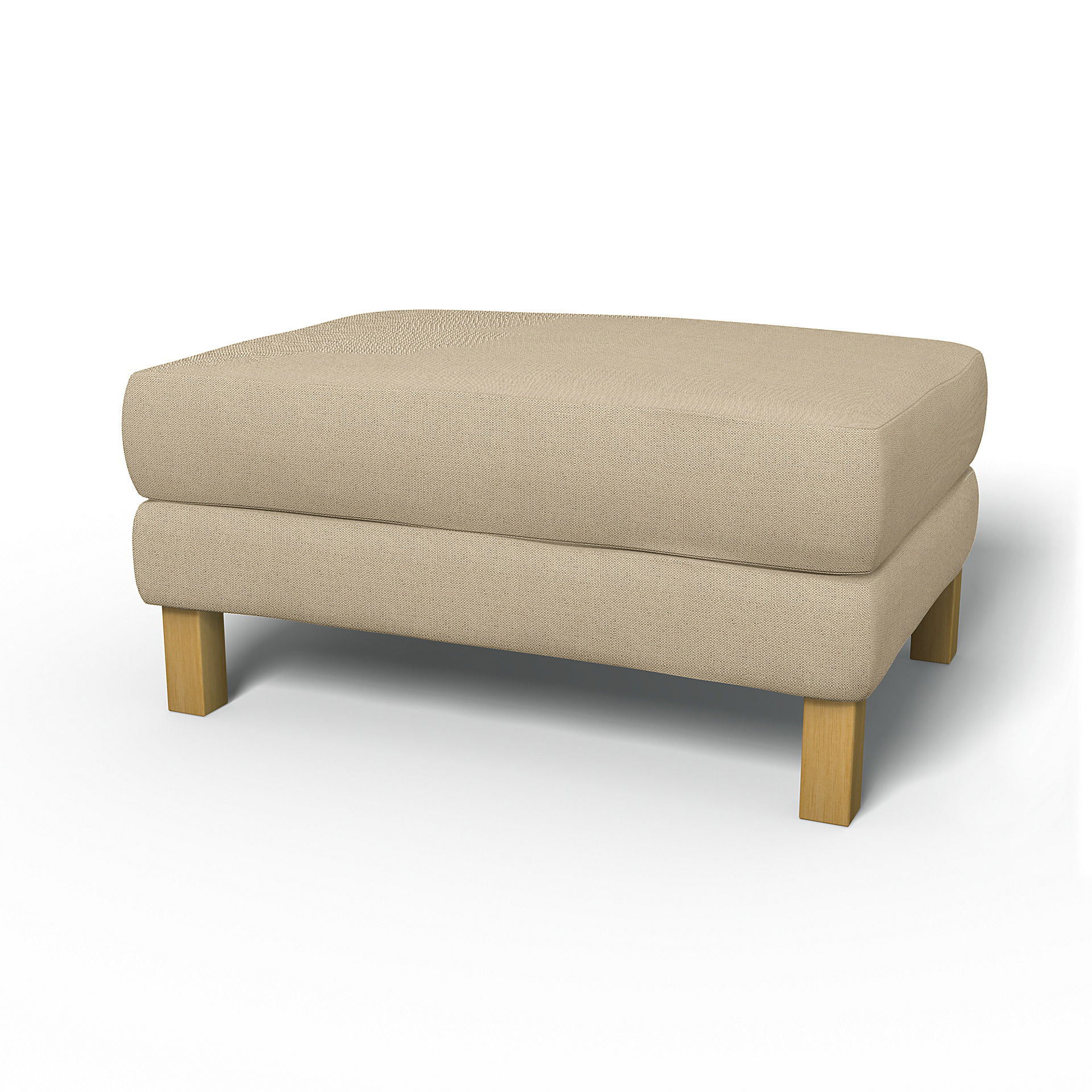 IKEA - Karlstad Footstool Cover, Unbleached, Linen - Bemz