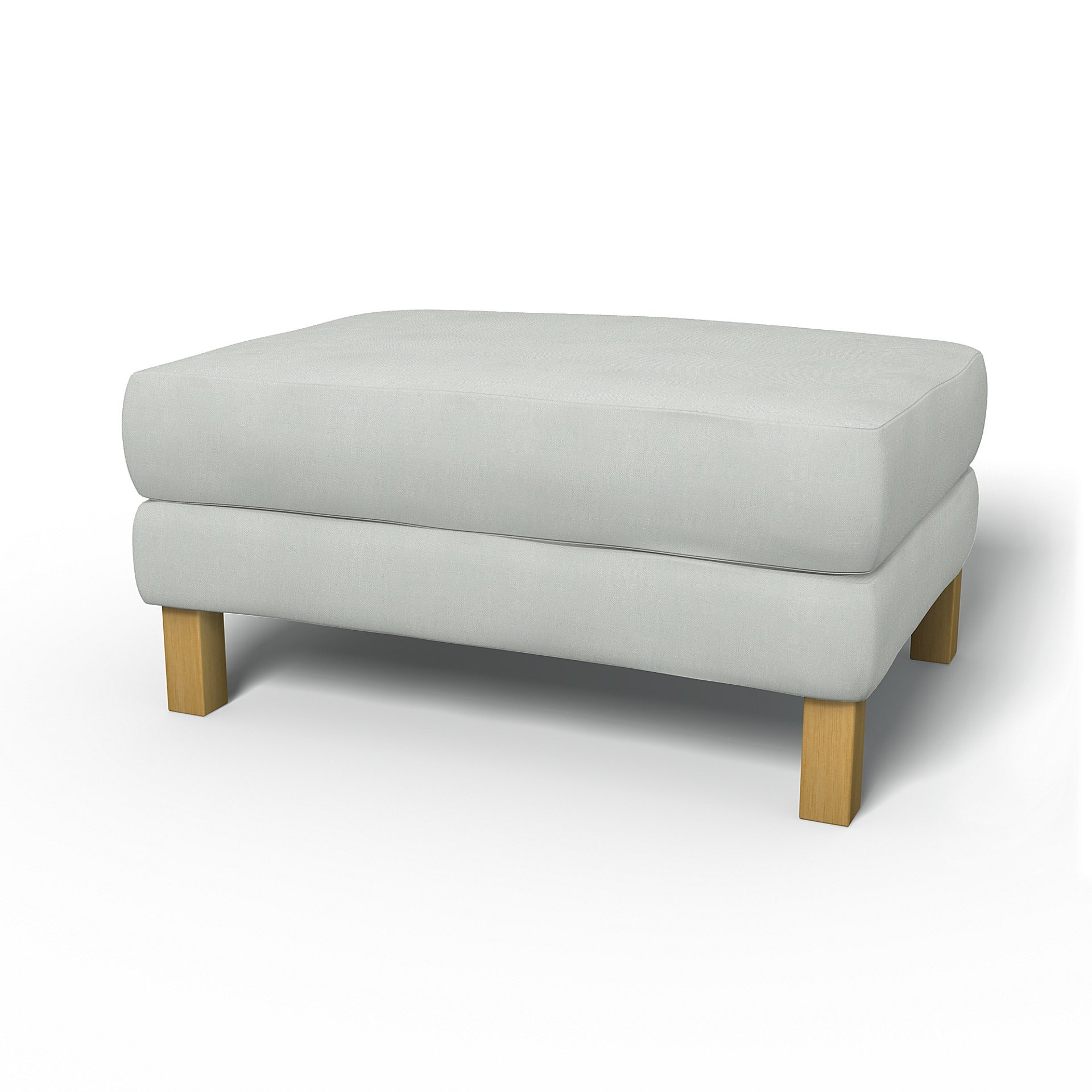 IKEA - Karlstad Footstool Cover, Silver Grey, Linen - Bemz