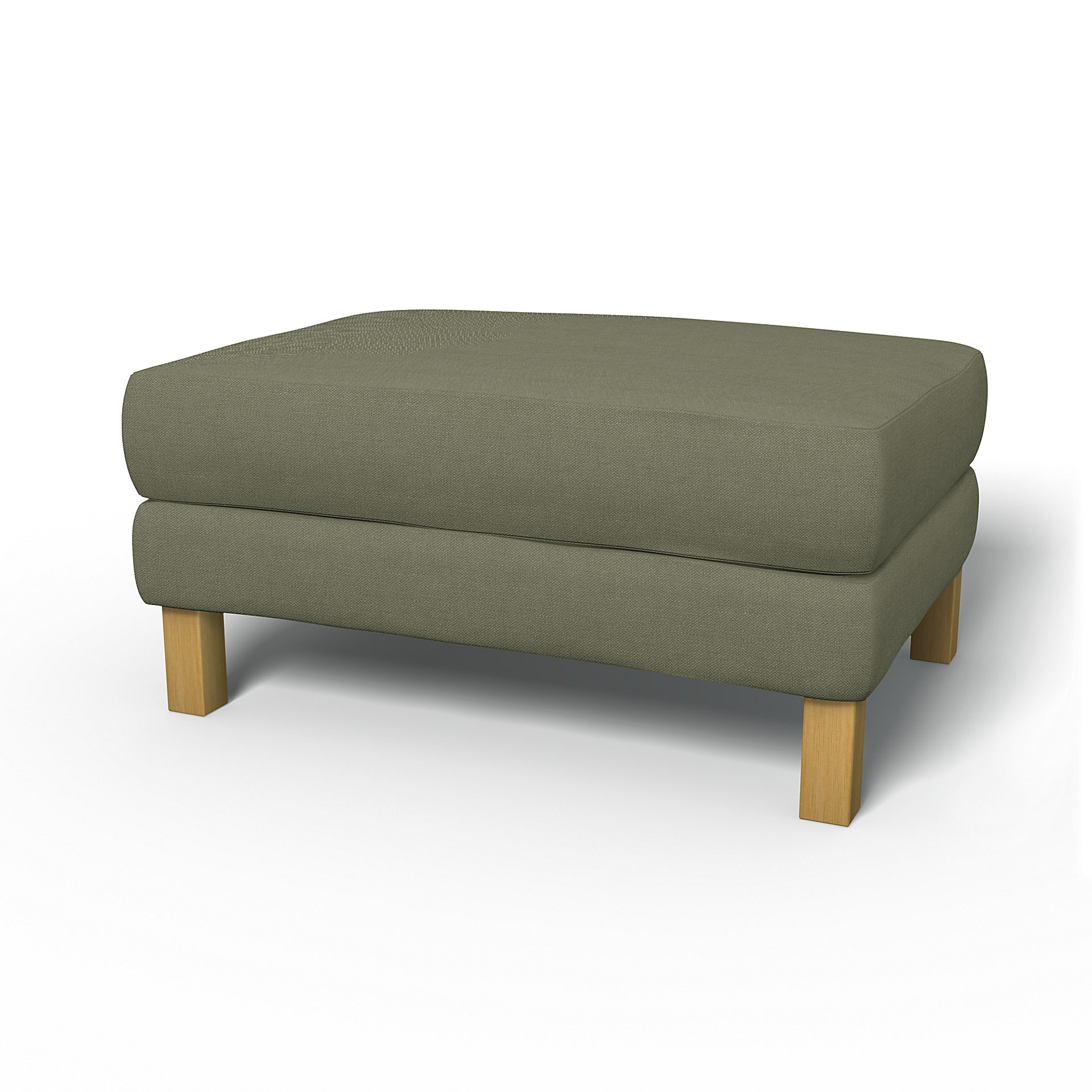 IKEA - Karlstad Footstool Cover, Sage, Linen - Bemz