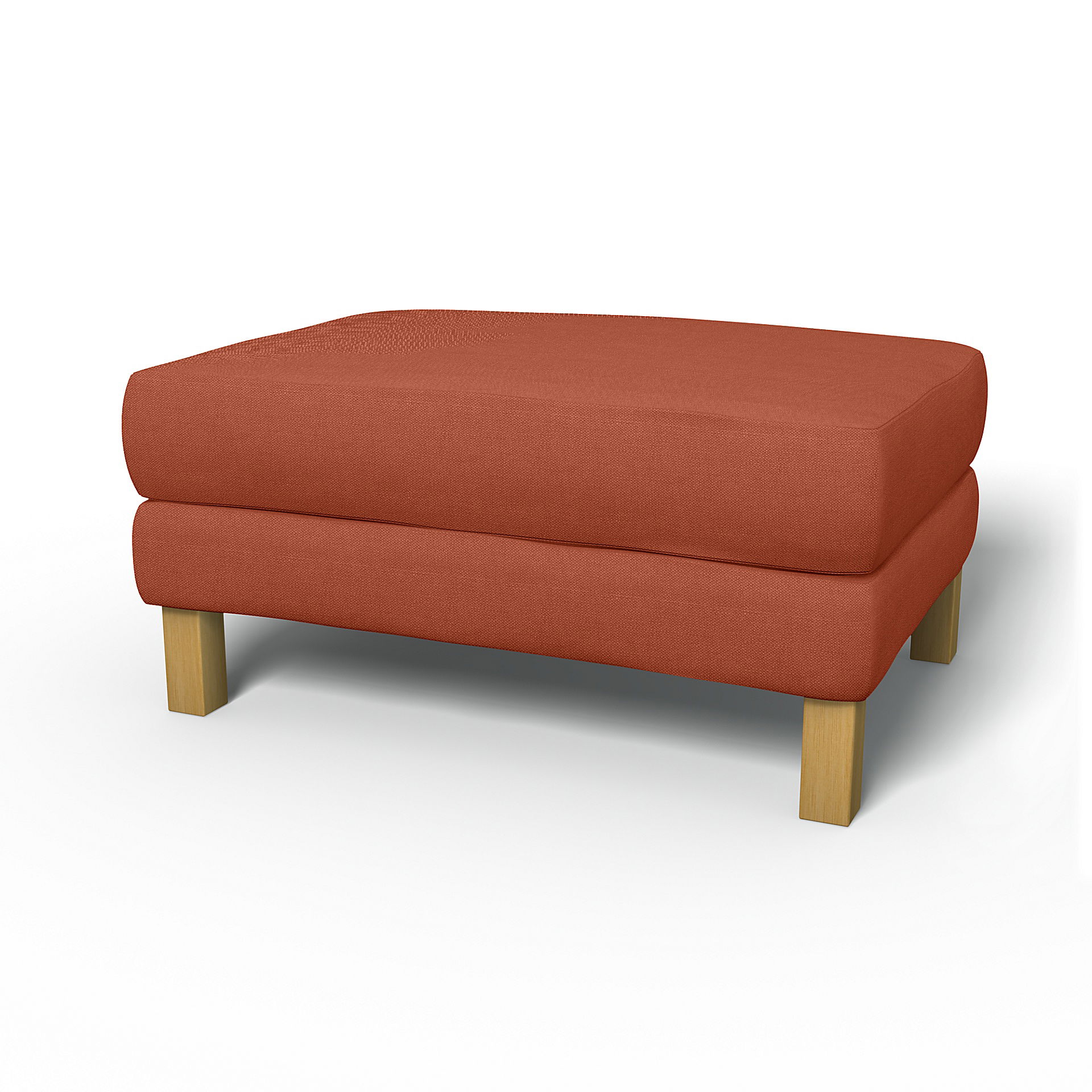 IKEA - Karlstad Footstool Cover, Burnt Orange, Linen - Bemz