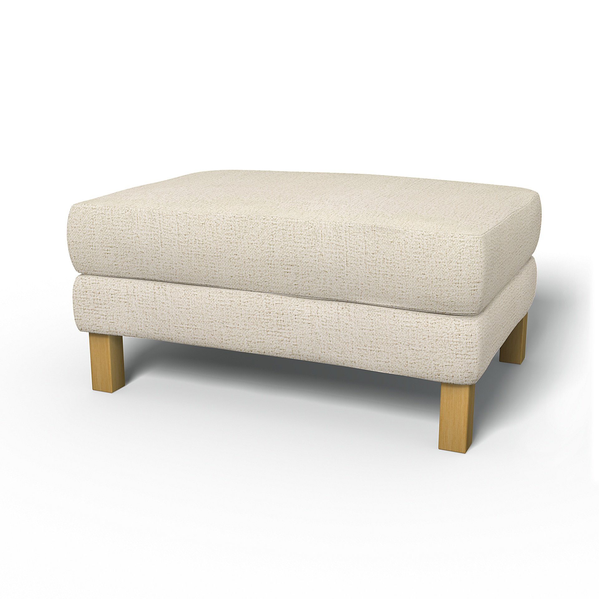 IKEA - Karlstad Footstool Cover, Ecru, Boucle & Texture - Bemz
