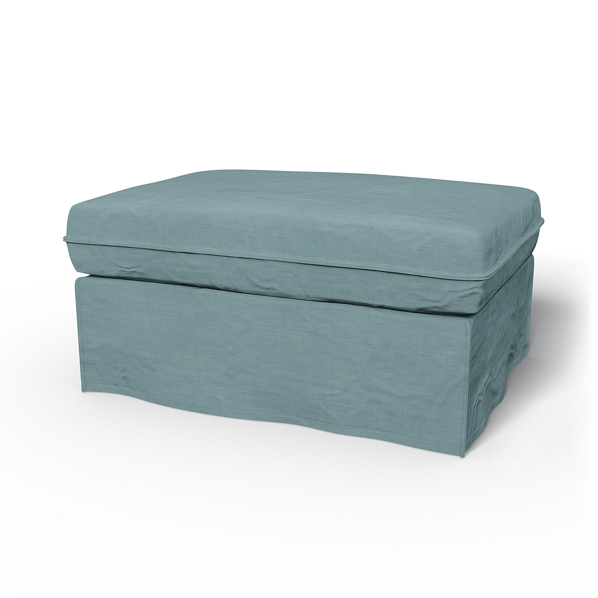 IKEA - Överdrag till Karlstad fotpall, Dusty Blue, Linne - Bemz