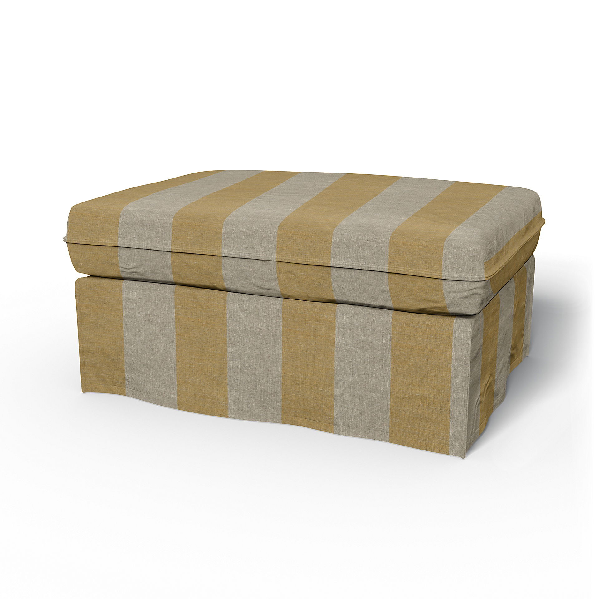 IKEA - Karlstad Footstool Cover, Sun Yellow, Linen - Bemz