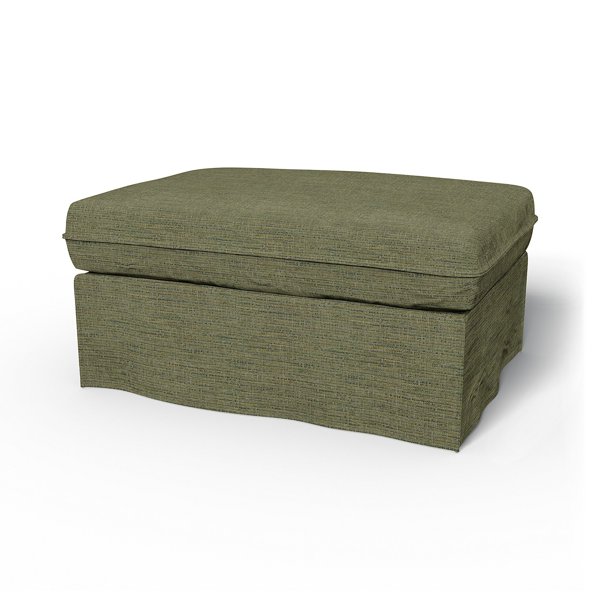 IKEA - Karlstad Footstool Cover, Meadow Green, Boucle & Texture - Bemz