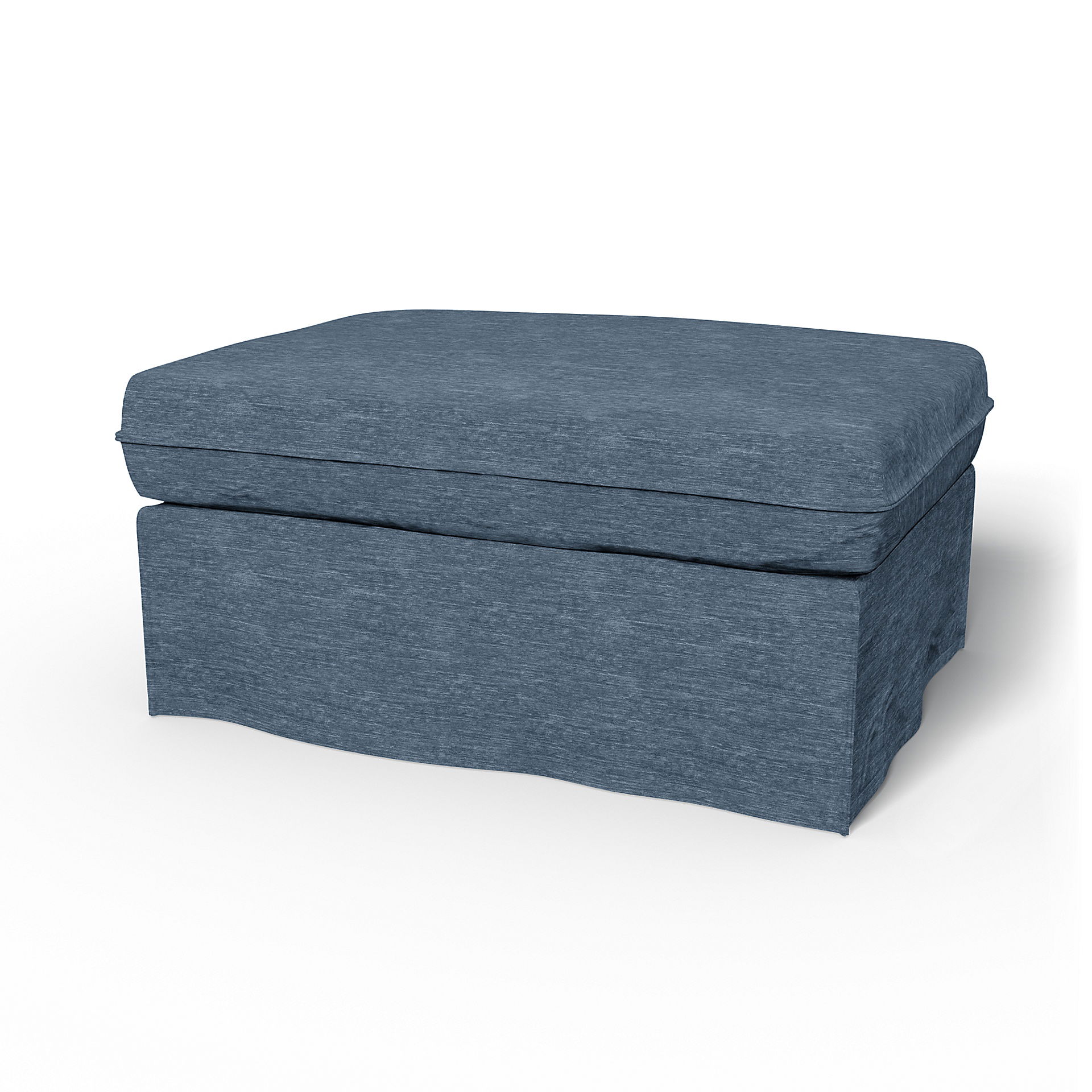IKEA - Housse de repose-pieds Karlstad, Mineral Blue, Velours - Bemz