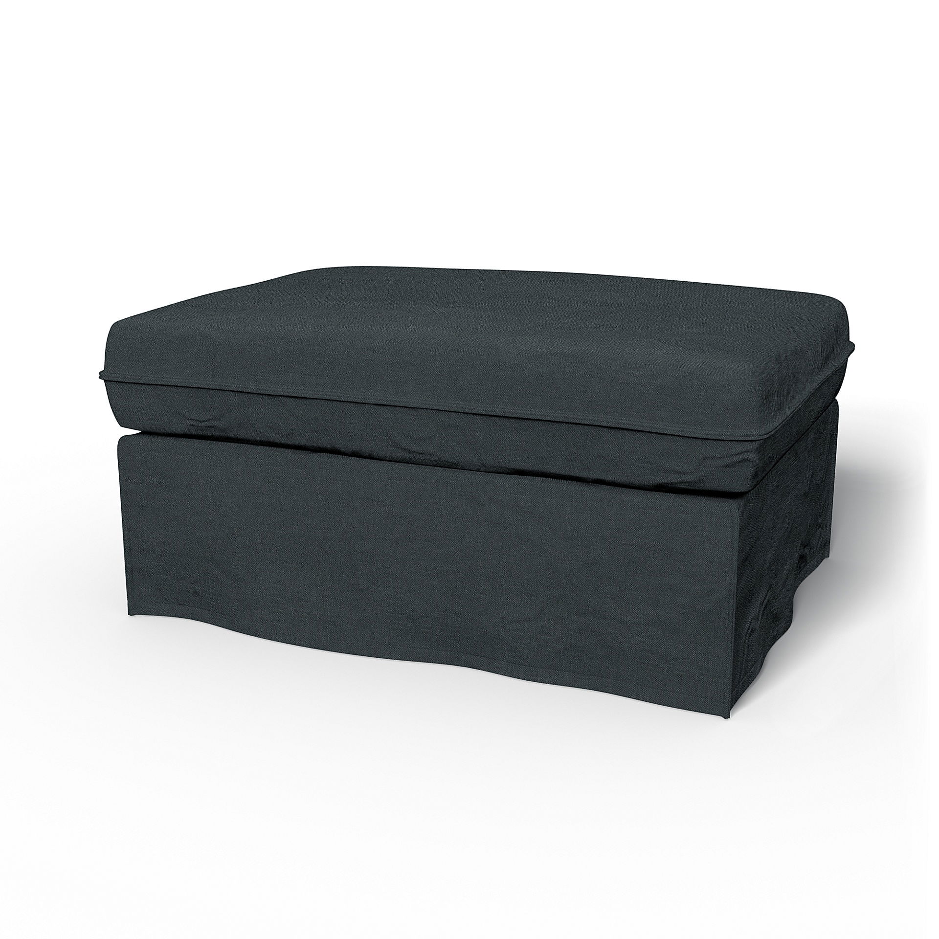 IKEA - Karlstad Footstool Cover, Graphite Grey, Linen - Bemz