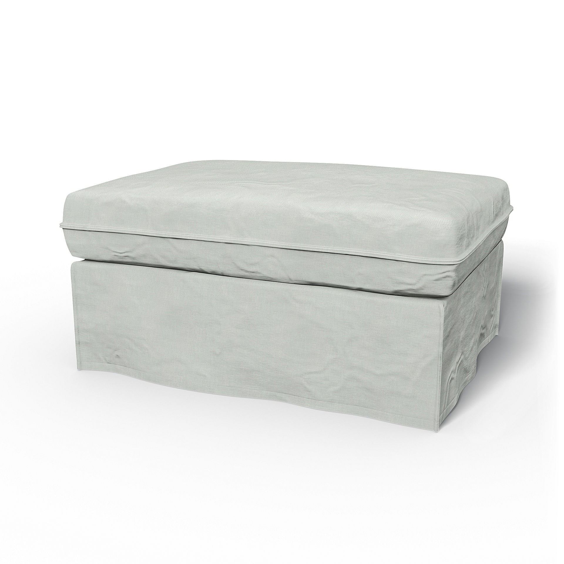 IKEA - Karlstad Footstool Cover, Silver Grey, Linen - Bemz