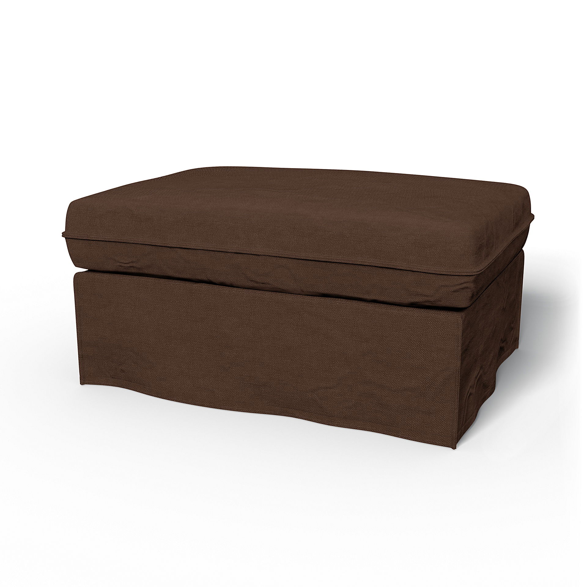 IKEA - Karlstad Footstool Cover, Chocolate, Linen - Bemz