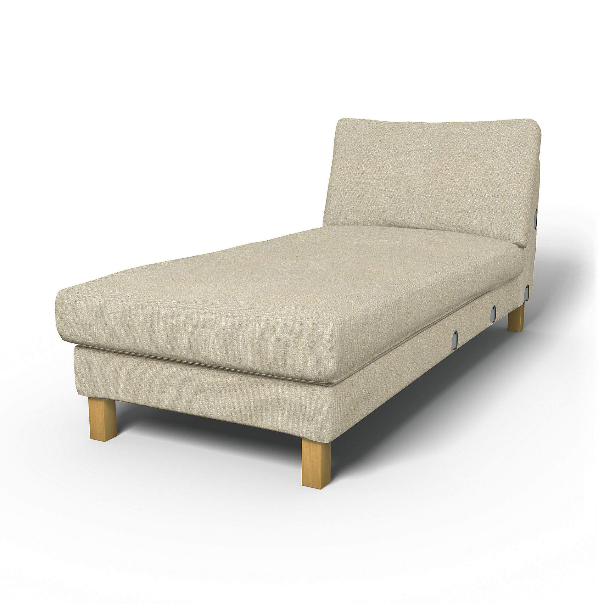 IKEA - Karlstad Chaise Longue Add-on Unit Cover, Cream, Bouclé & Texture - Bemz