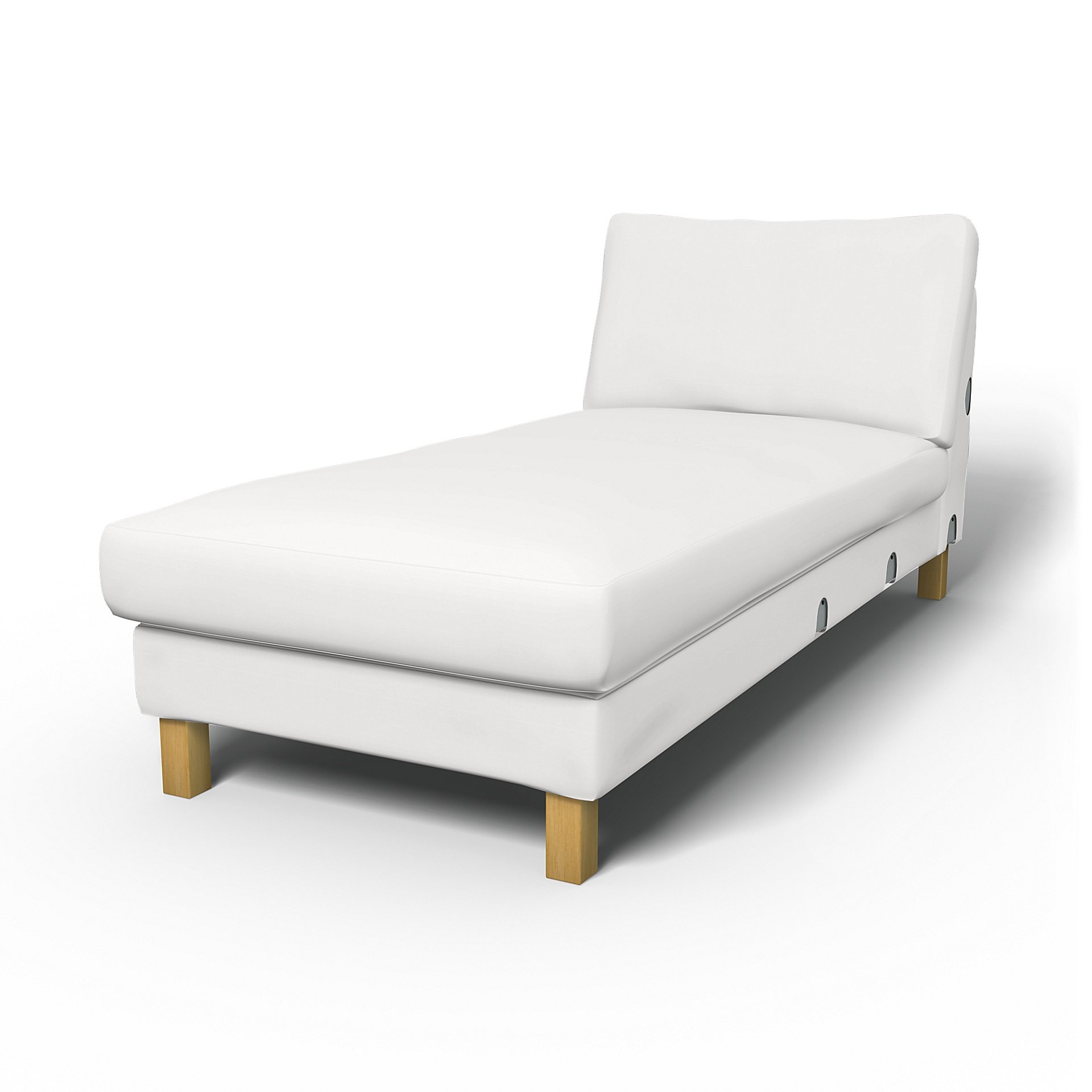 IKEA - Karlstad Chaise Longue Add-on Unit Cover, Absolute White, Cotton - Bemz