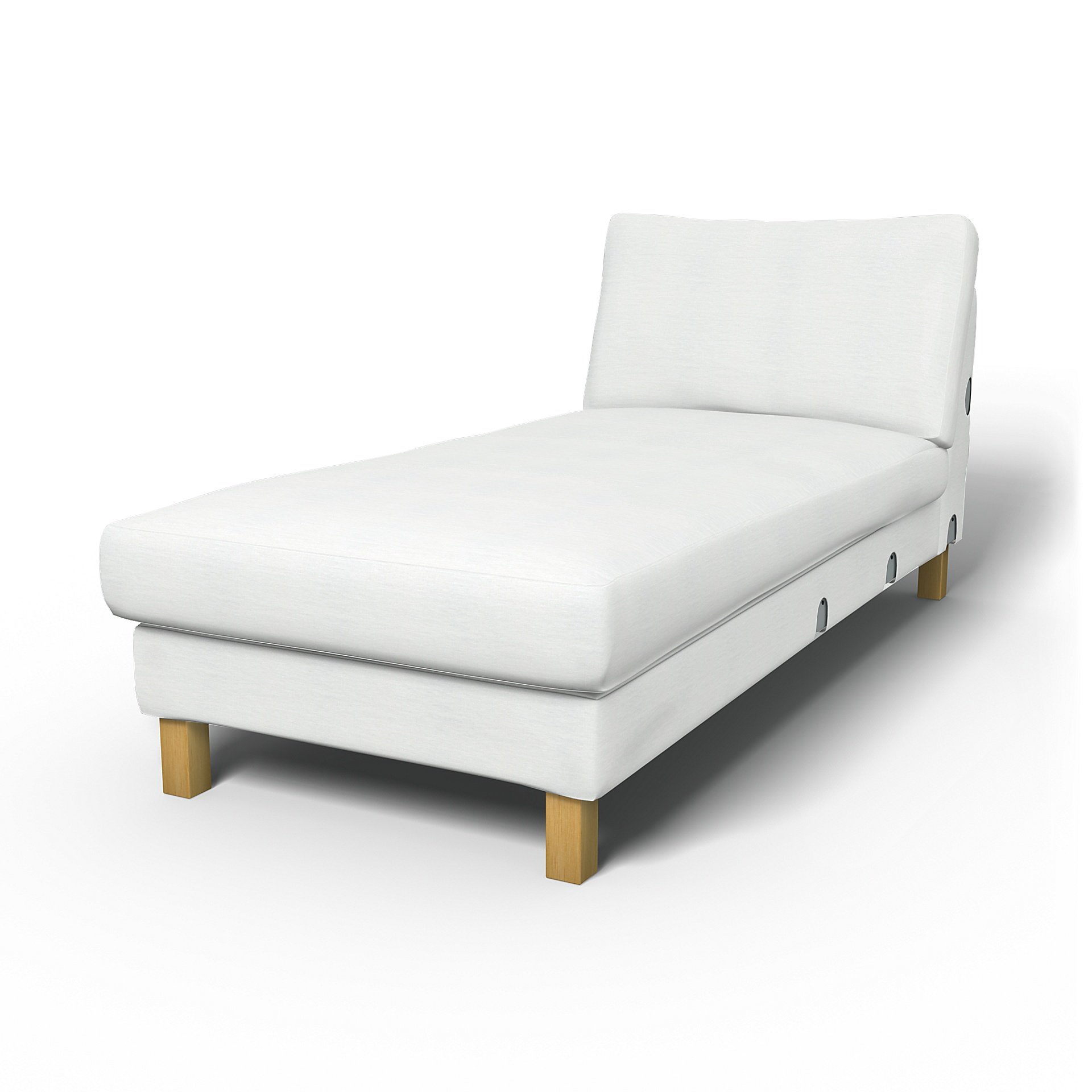 IKEA - Karlstad Chaise Longue Add-on Unit Cover, White, Linen - Bemz