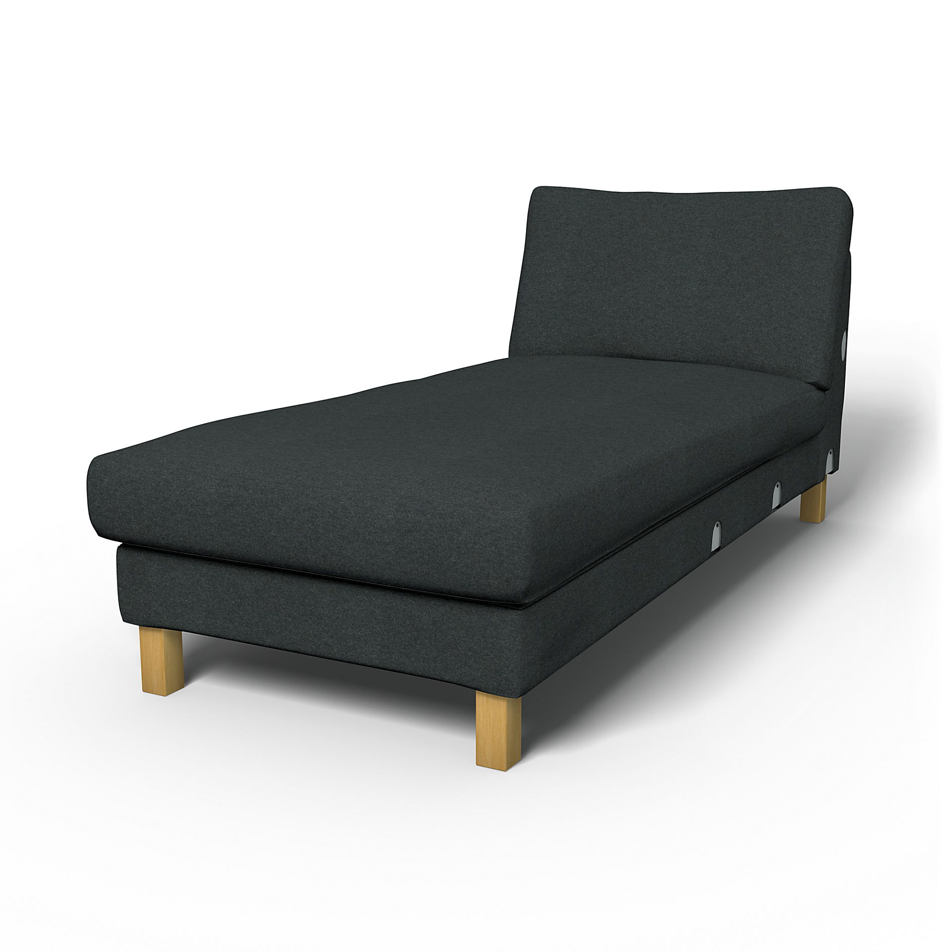 IKEA - Karlstad Chaise Longue Add-on Unit Cover, Stone, Wool - Bemz