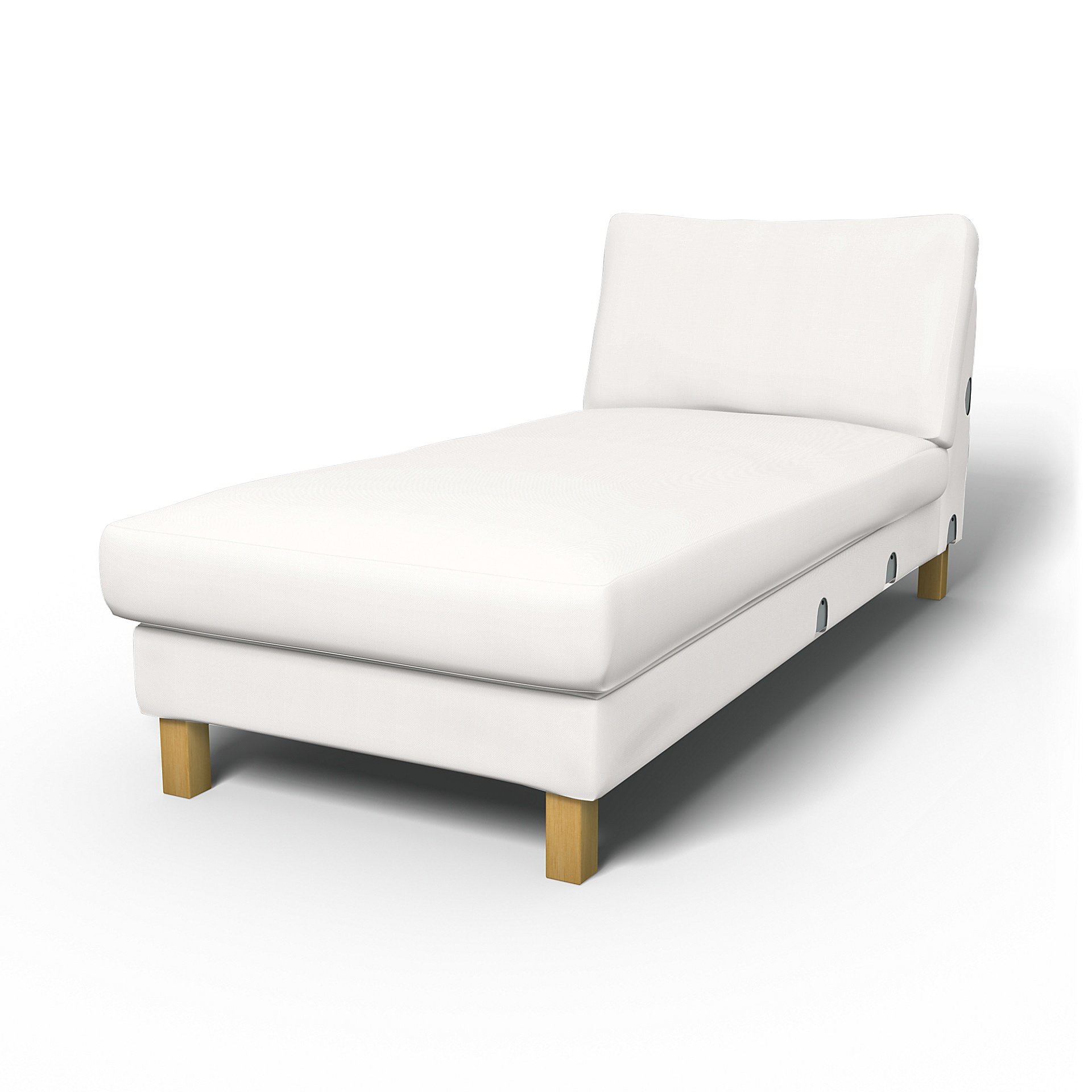 IKEA - Karlstad Chaise Longue Add-on Unit Cover, Soft White, Linen - Bemz