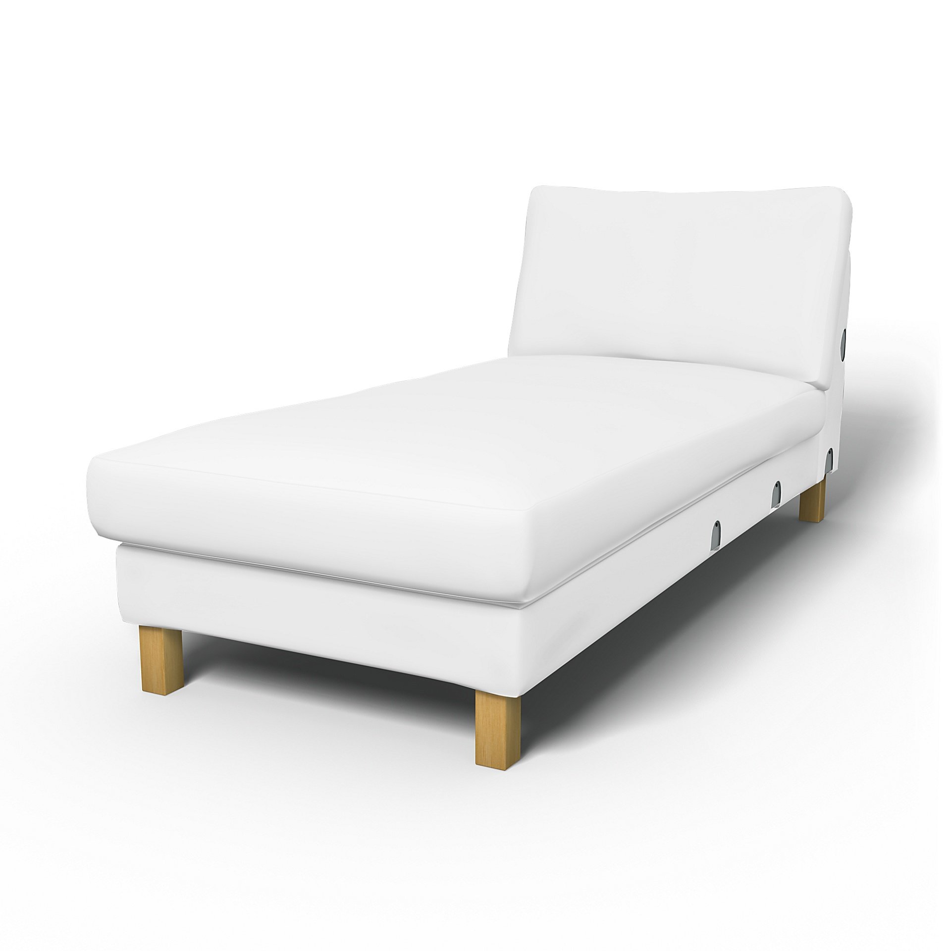 IKEA - Karlstad Chaise Longue Add-on Unit Cover, Absolute White, Linen - Bemz
