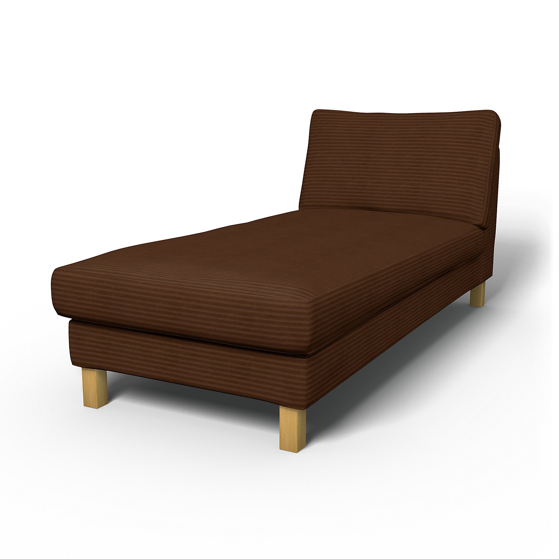 IKEA - Karlstad Stand Alone Chaise Longue Cover, Chocolate Brown, Corduroy - Bemz