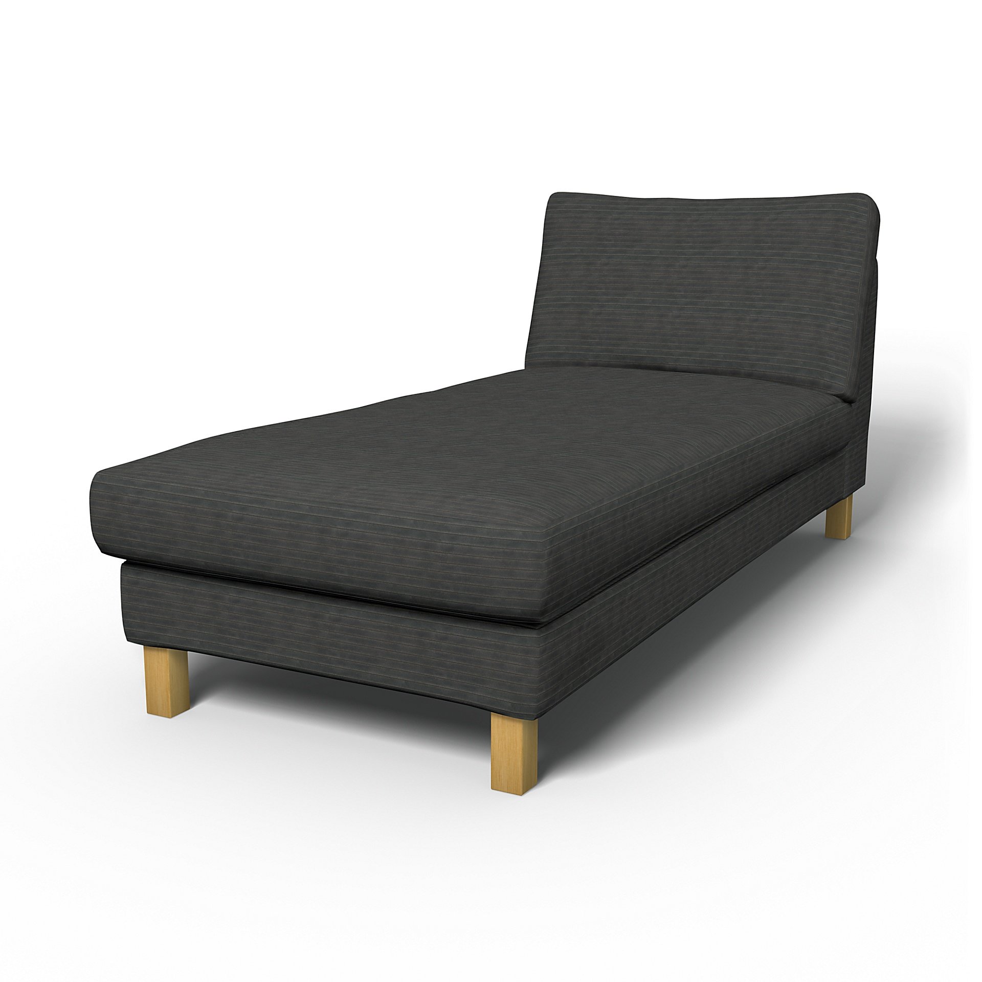 IKEA - Karlstad Stand Alone Chaise Longue Cover, Licorice, Corduroy - Bemz
