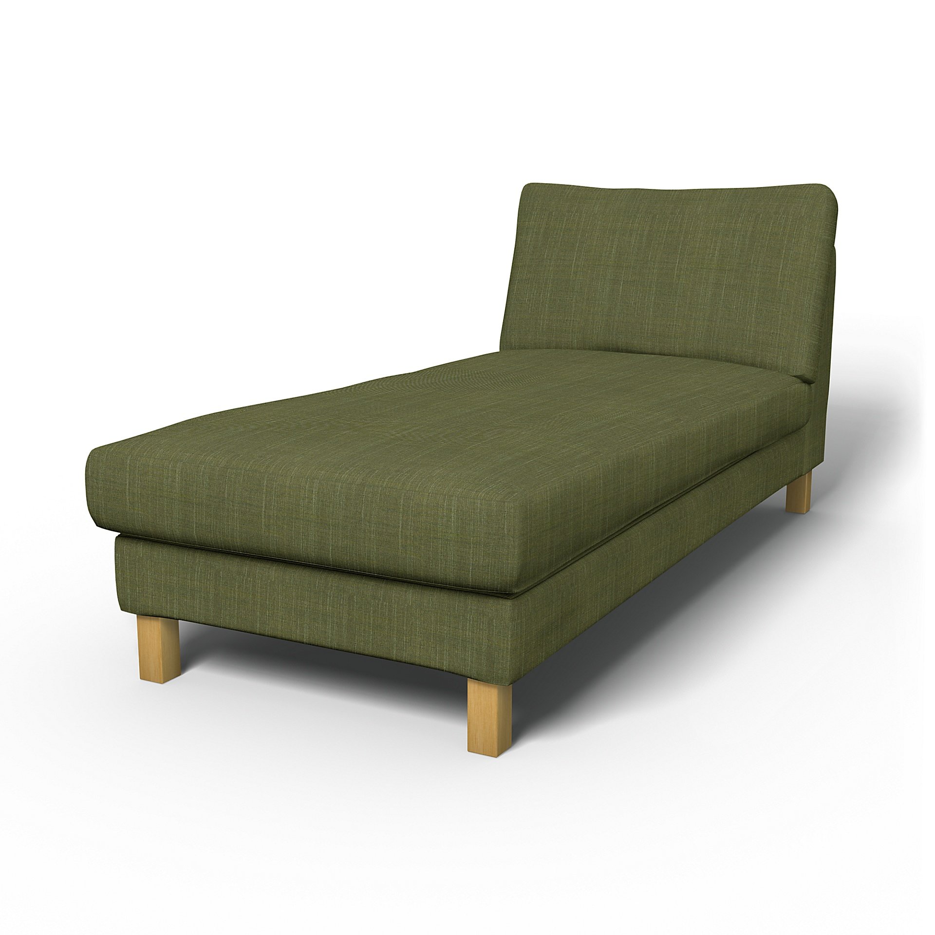 IKEA - Karlstad Stand Alone Chaise Longue Cover, Moss Green, Boucle & Texture - Bemz