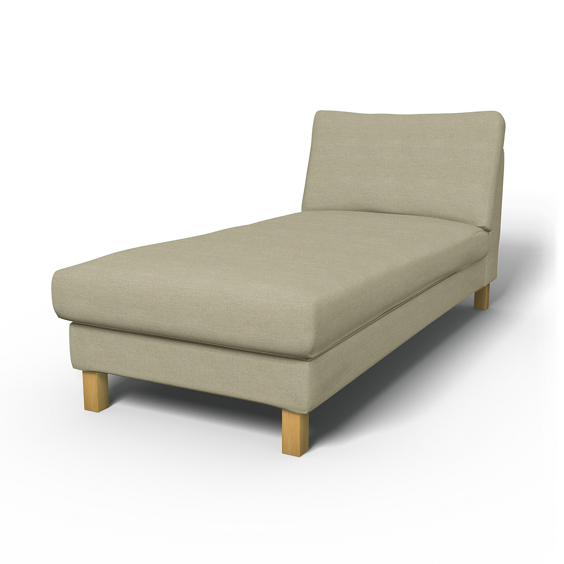 IKEA - Karlstad Stand Alone Chaise Longue Cover, Pebble, Linen - Bemz