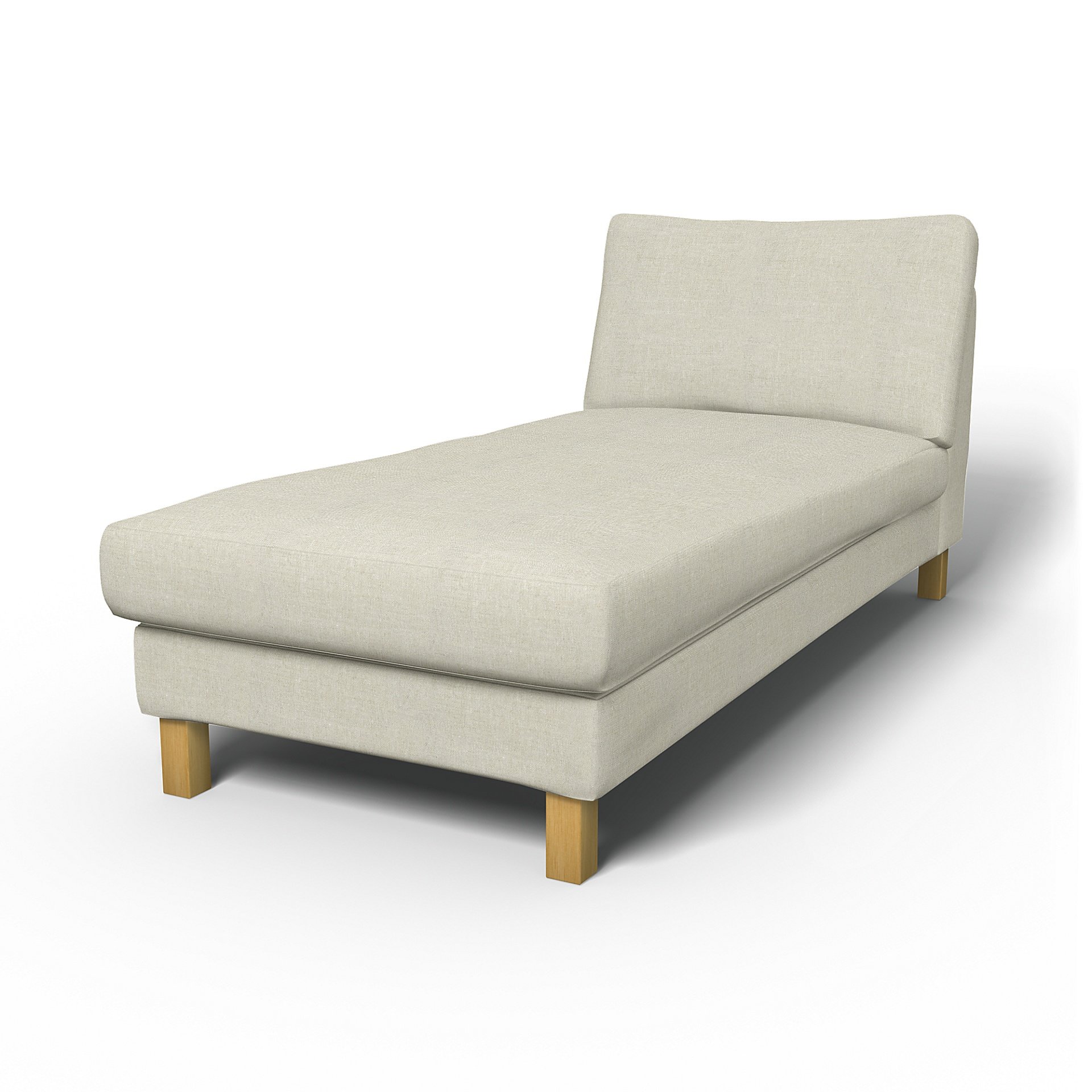 IKEA - Karlstad Stand Alone Chaise Longue Cover, Natural, Linen - Bemz