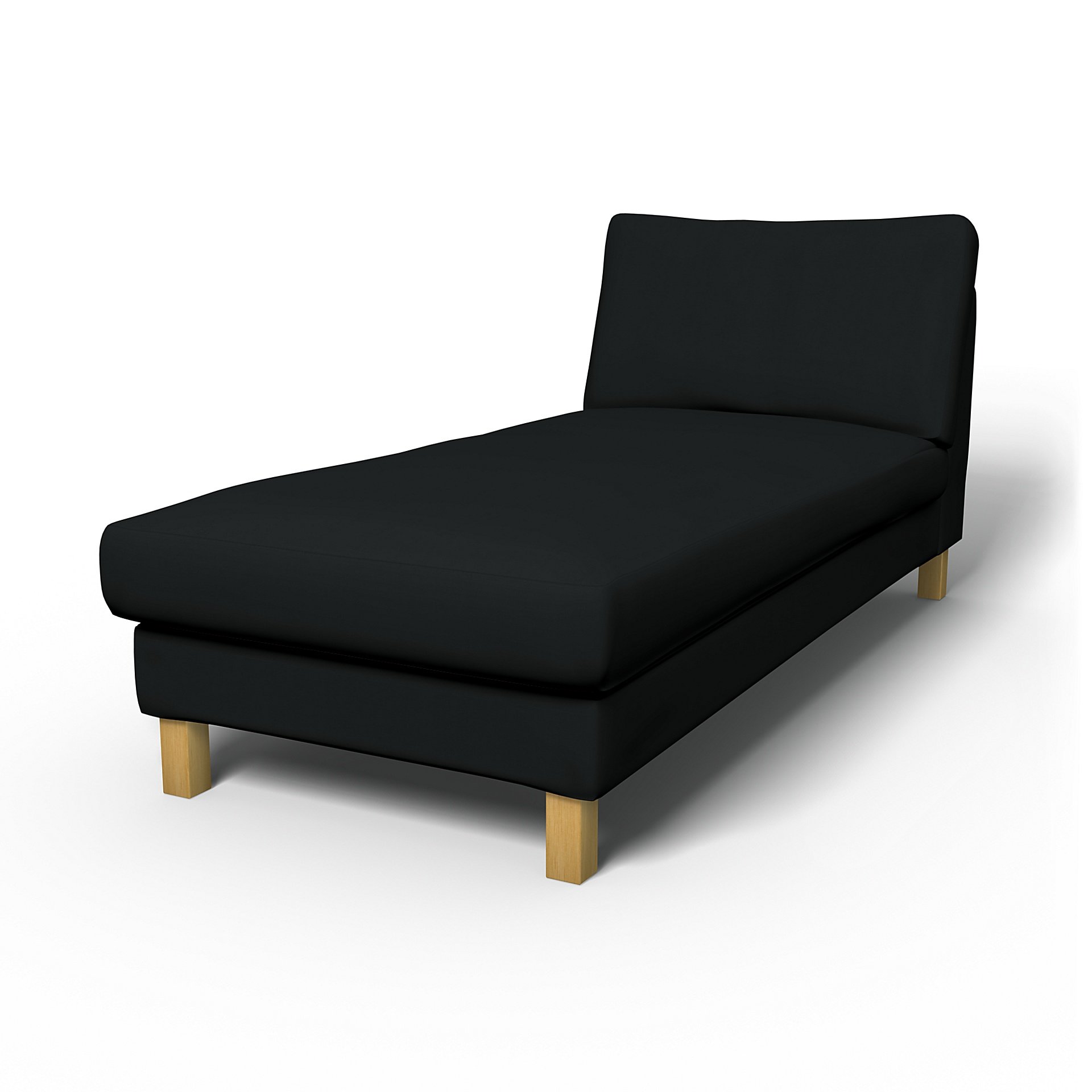 IKEA - Karlstad Stand Alone Chaise Longue Cover, Jet Black, Cotton - Bemz
