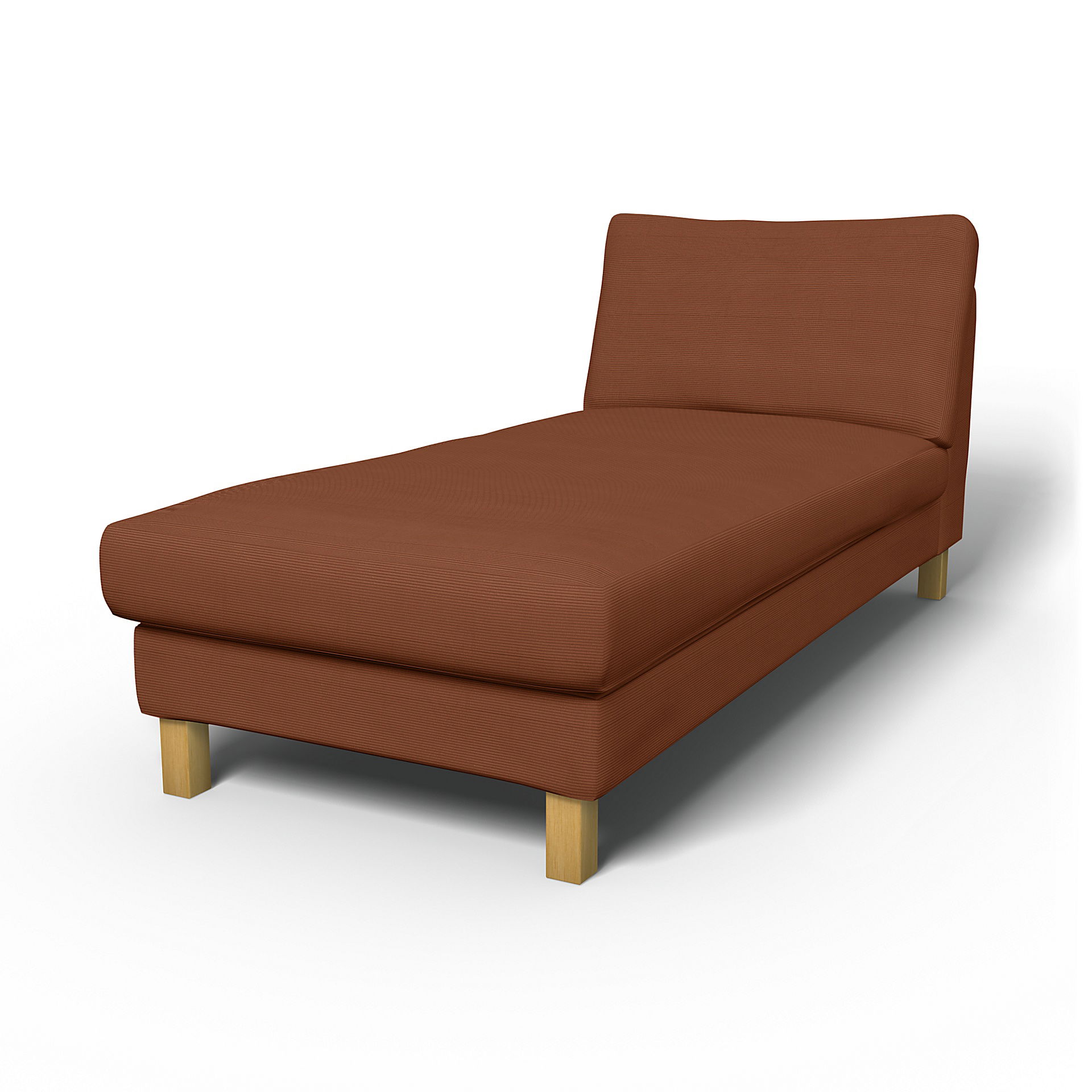 IKEA - Hoes voor vrijstaande chaise longue Karlstad, Rustic Rouge, Ribfluweel - Bemz