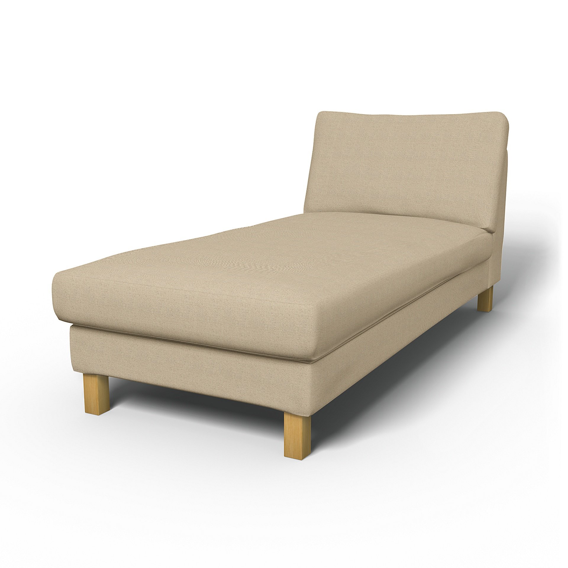 IKEA - Karlstad Stand Alone Chaise Longue Cover, Unbleached, Linen - Bemz