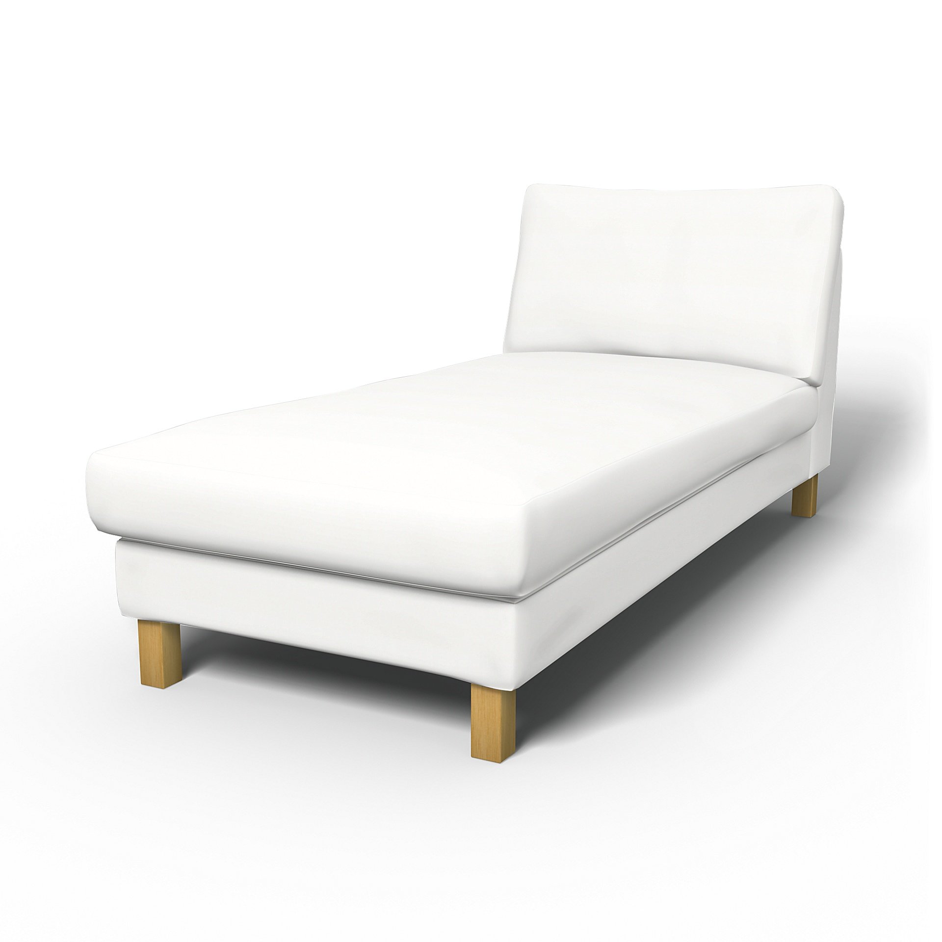 IKEA - Karlstad Stand Alone Chaise Longue Cover, Absolute White, Linen - Bemz