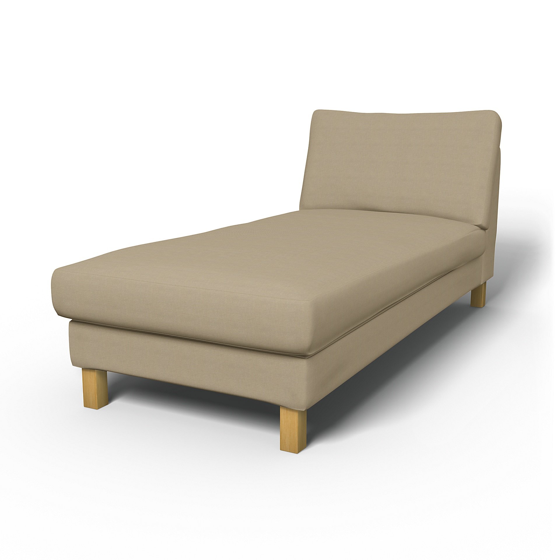 IKEA - Karlstad Stand Alone Chaise Longue Cover, Tan, Linen - Bemz