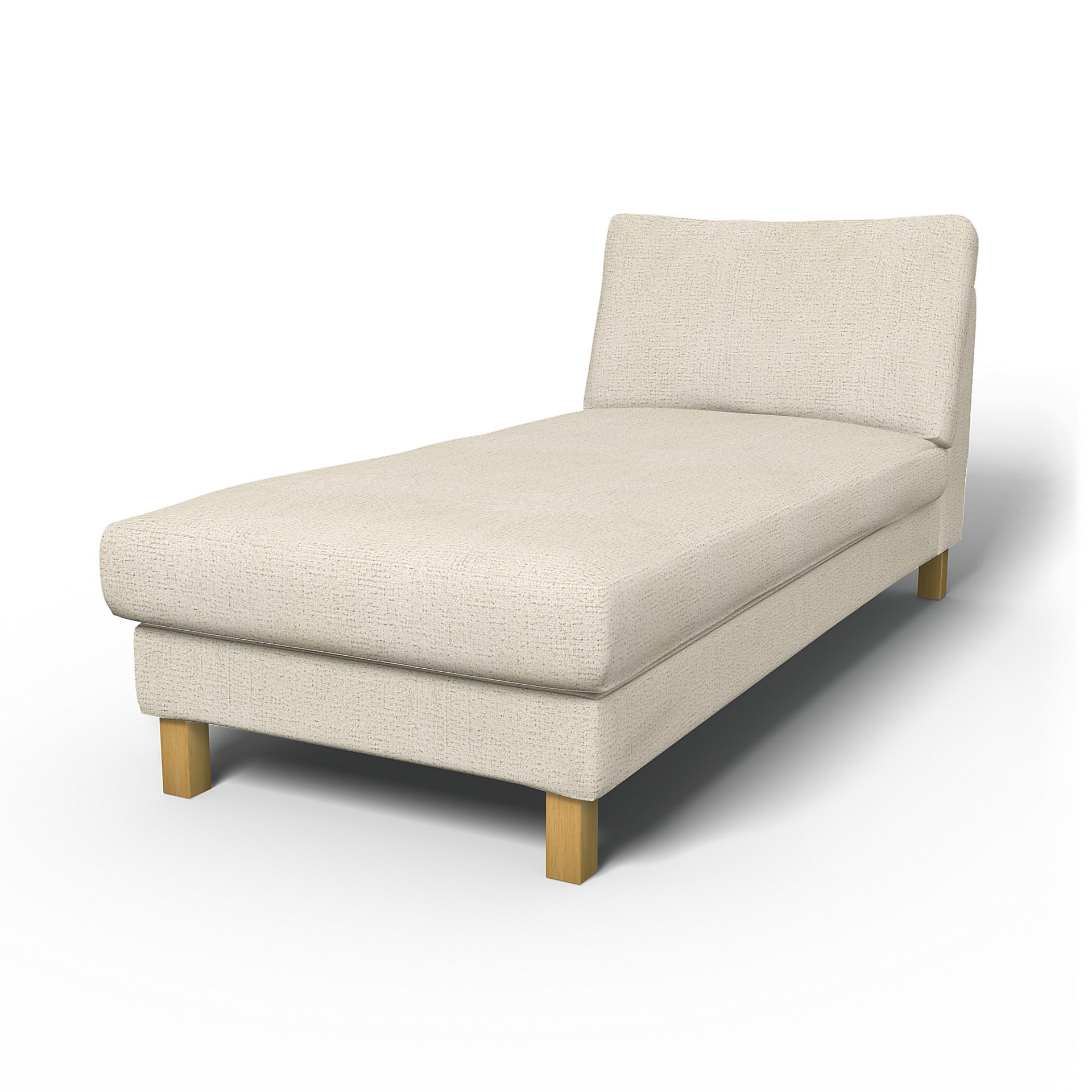 IKEA - Karlstad Stand Alone Chaise Longue Cover, Ecru, Boucle & Texture - Bemz