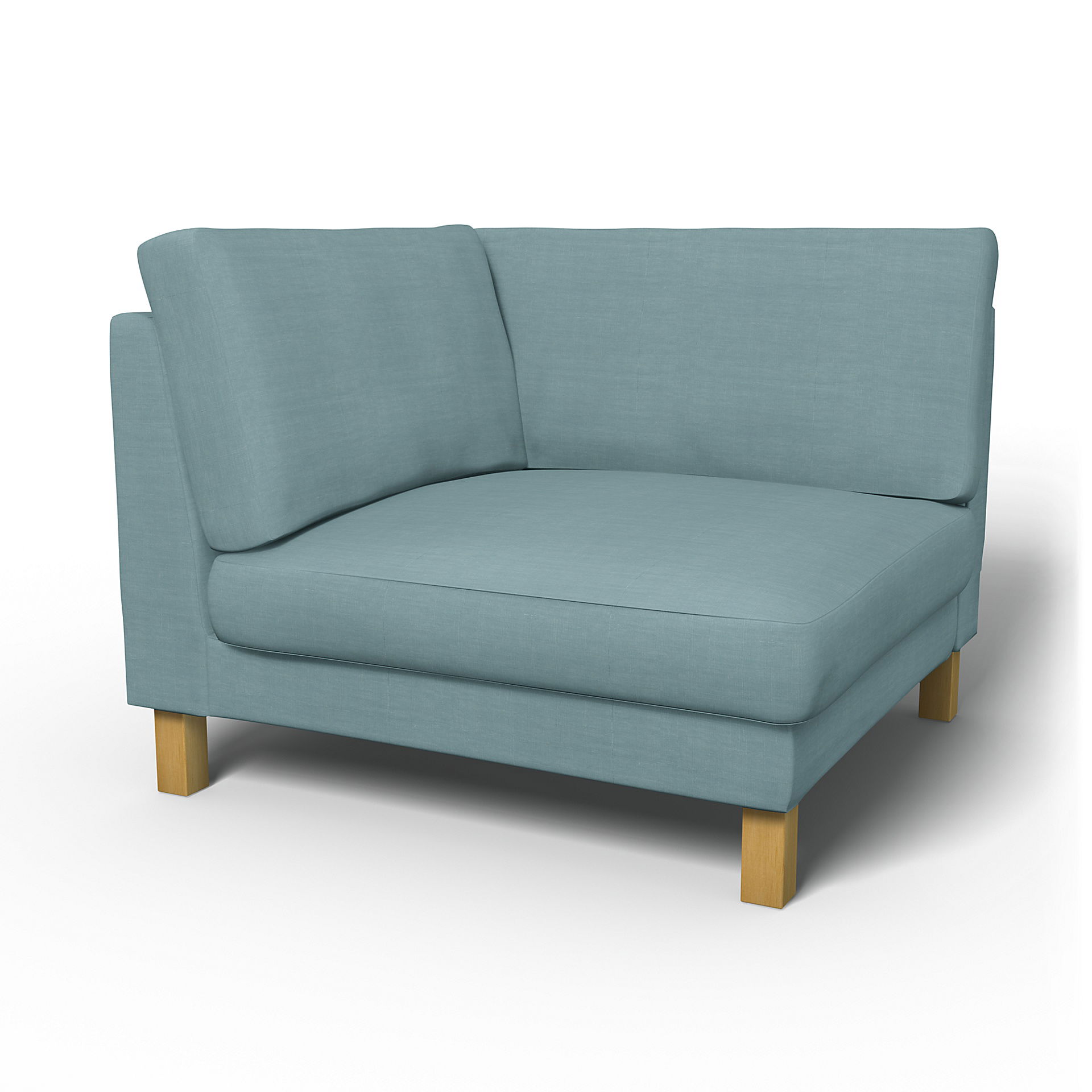 IKEA - Karlstad Corner Module Add-on Unit Cover, Dusty Blue, Linen - Bemz
