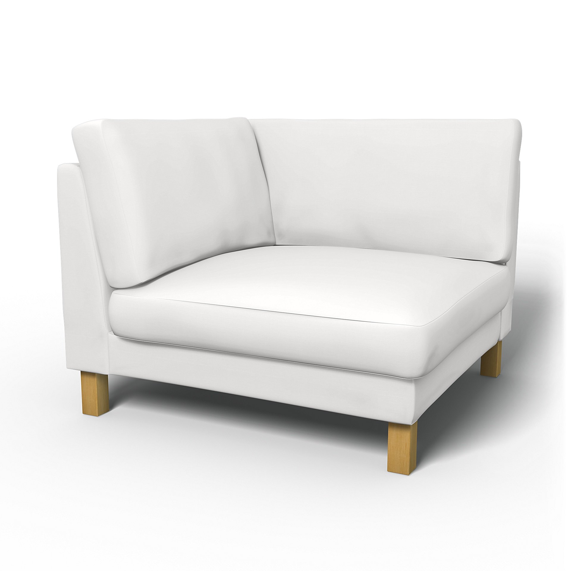 IKEA - Karlstad Corner Module Add-on Unit Cover, Absolute White, Cotton - Bemz
