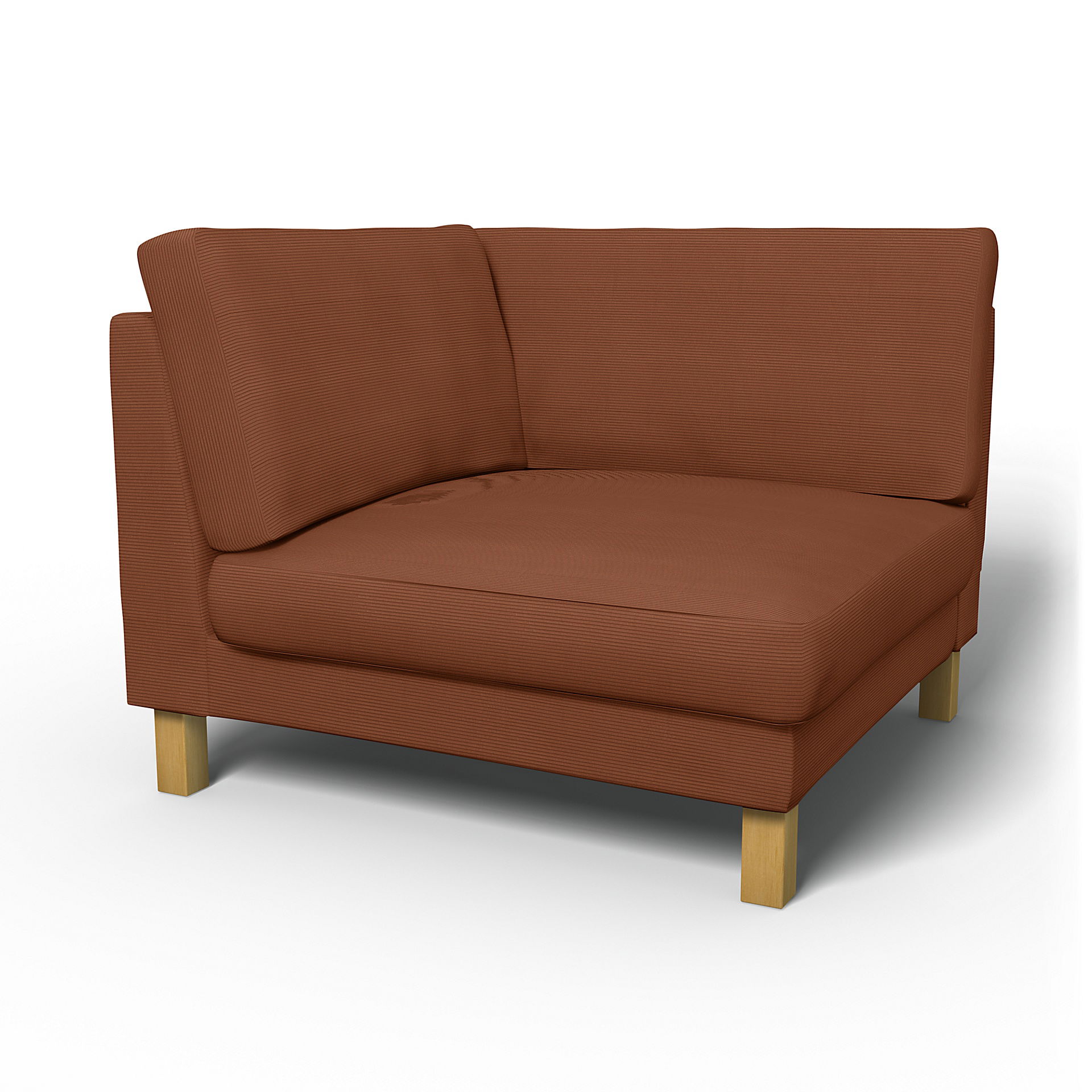 IKEA - Karlstad Corner Module Add-on Unit Cover, Rustic Rouge, Corduroy - Bemz