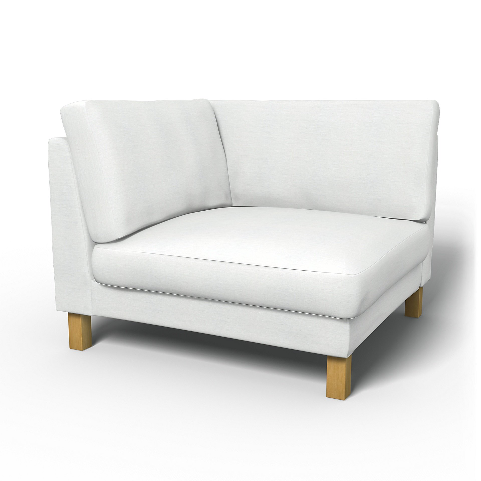 IKEA - Karlstad Corner Module Add-on Unit Cover, White, Linen - Bemz