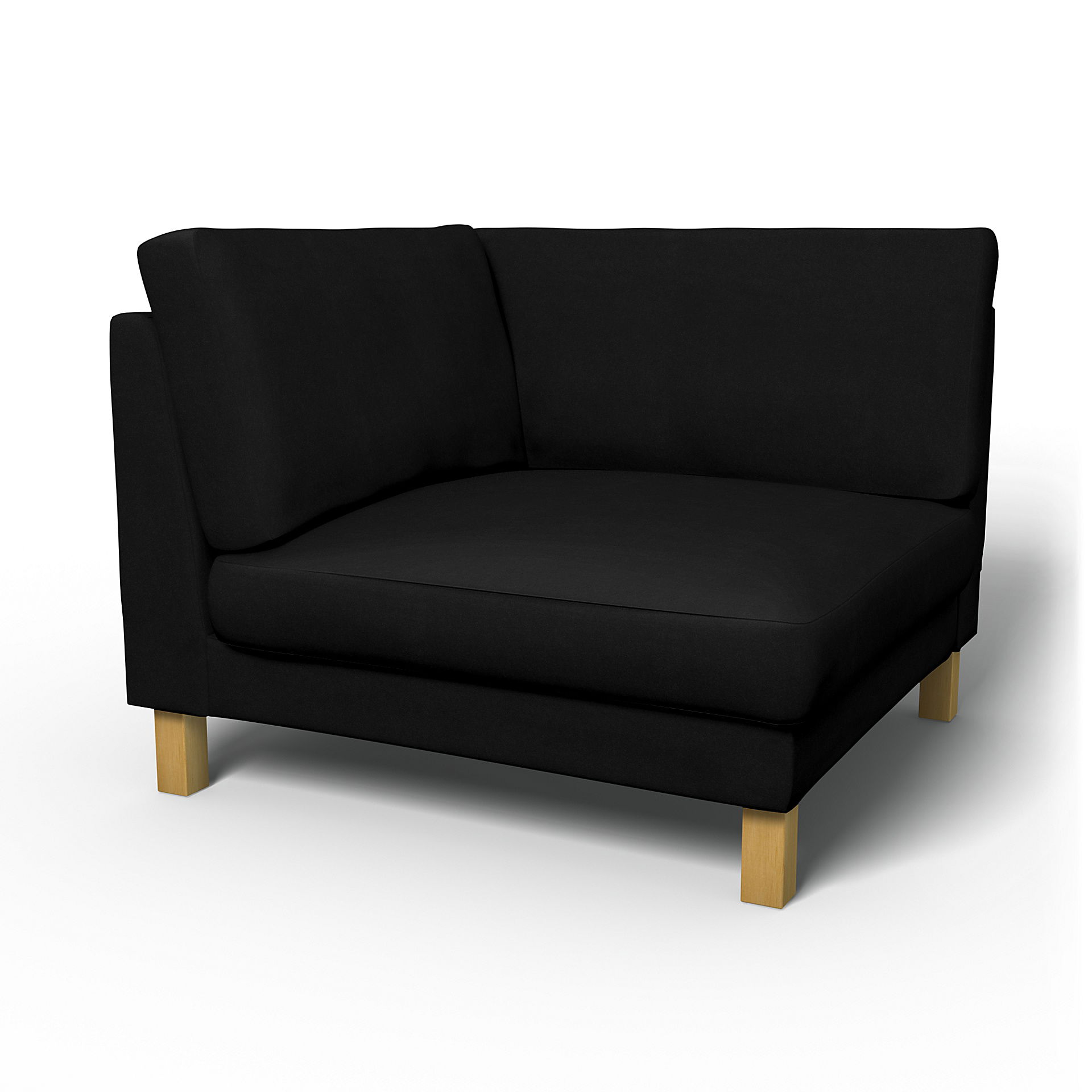 IKEA - Karlstad Corner Module Add-on Unit Cover, Black, Velvet - Bemz