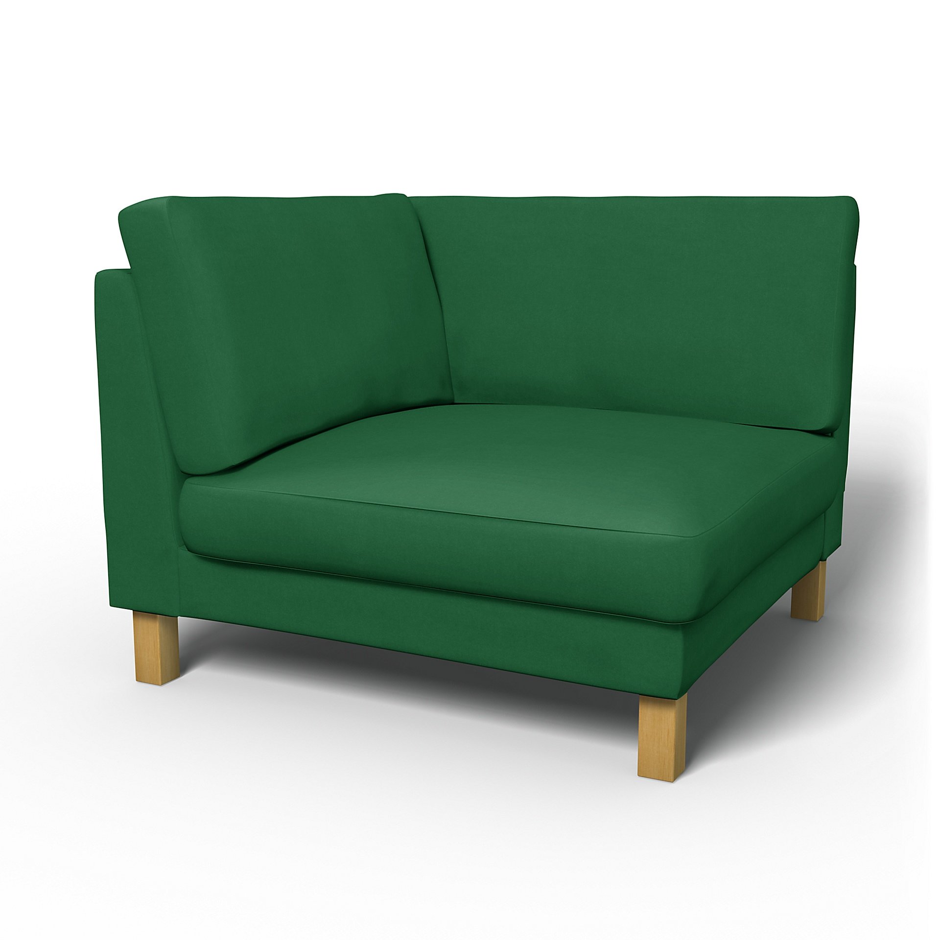 IKEA - Karlstad Corner Module Add-on Unit Cover, Abundant Green, Velvet - Bemz