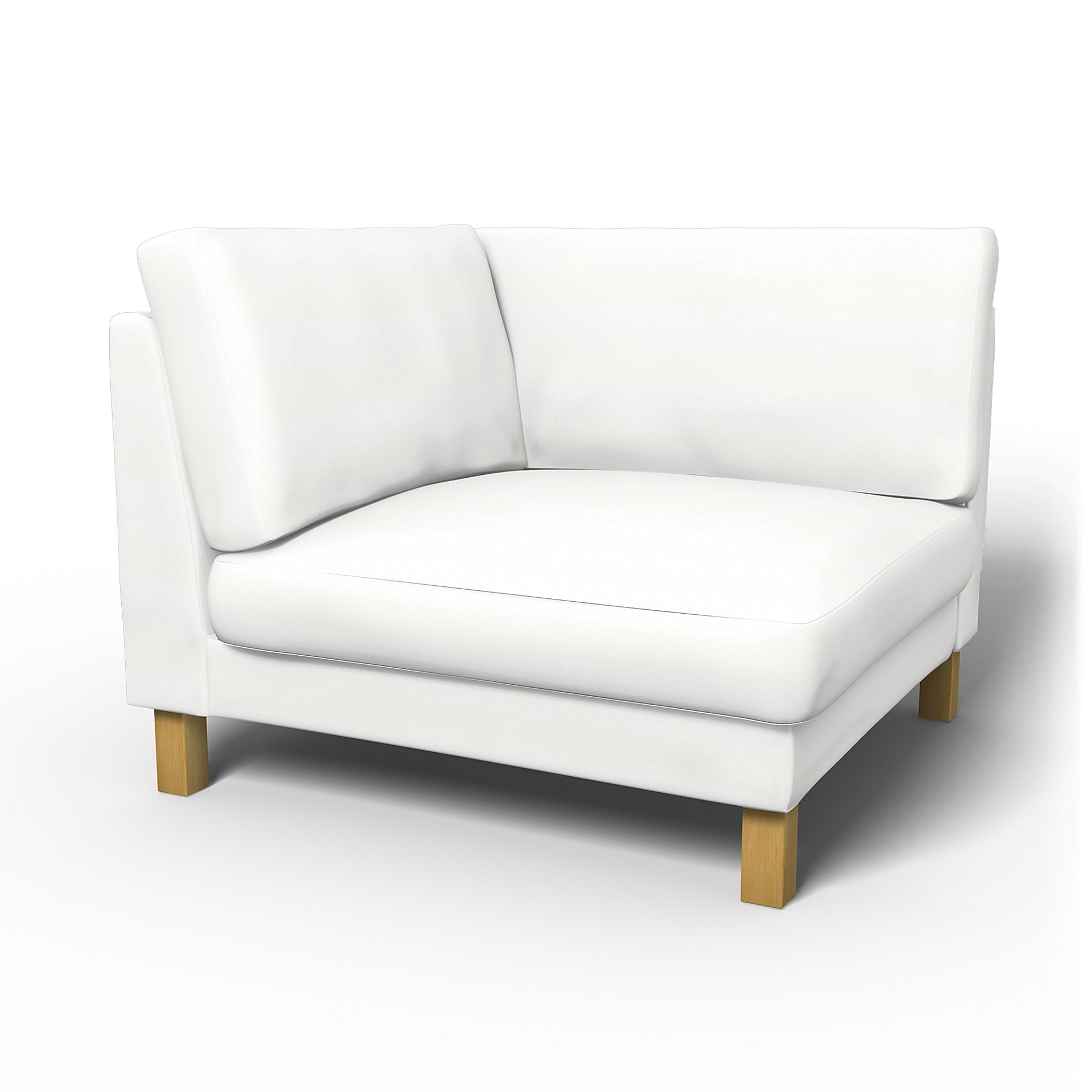 IKEA - Karlstad Corner Module Add-on Unit Cover, Absolute White, Linen - Bemz