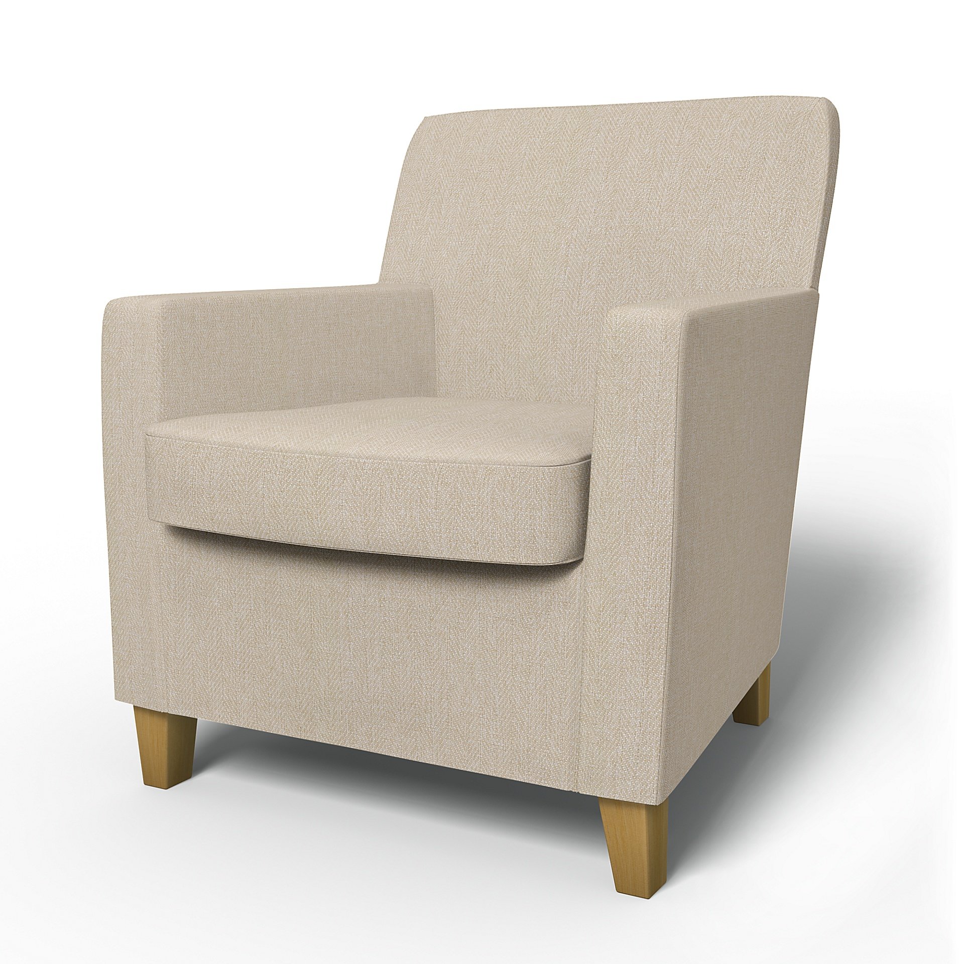 IKEA - Karlstad Armchair Cover (Small model), Natural, Boucle & Texture - Bemz