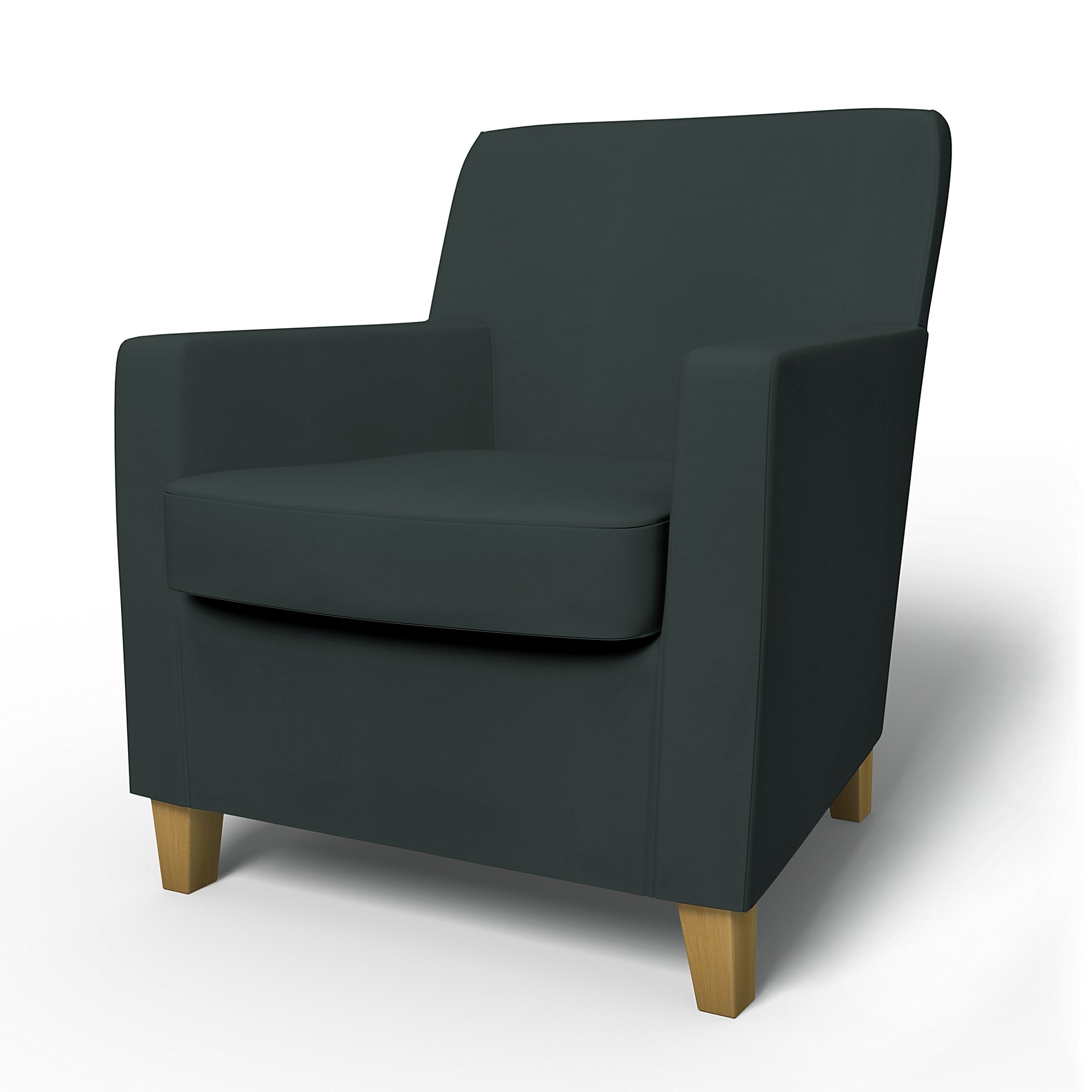 IKEA - Karlstad Armchair Cover (Small model), Graphite Grey, Cotton - Bemz