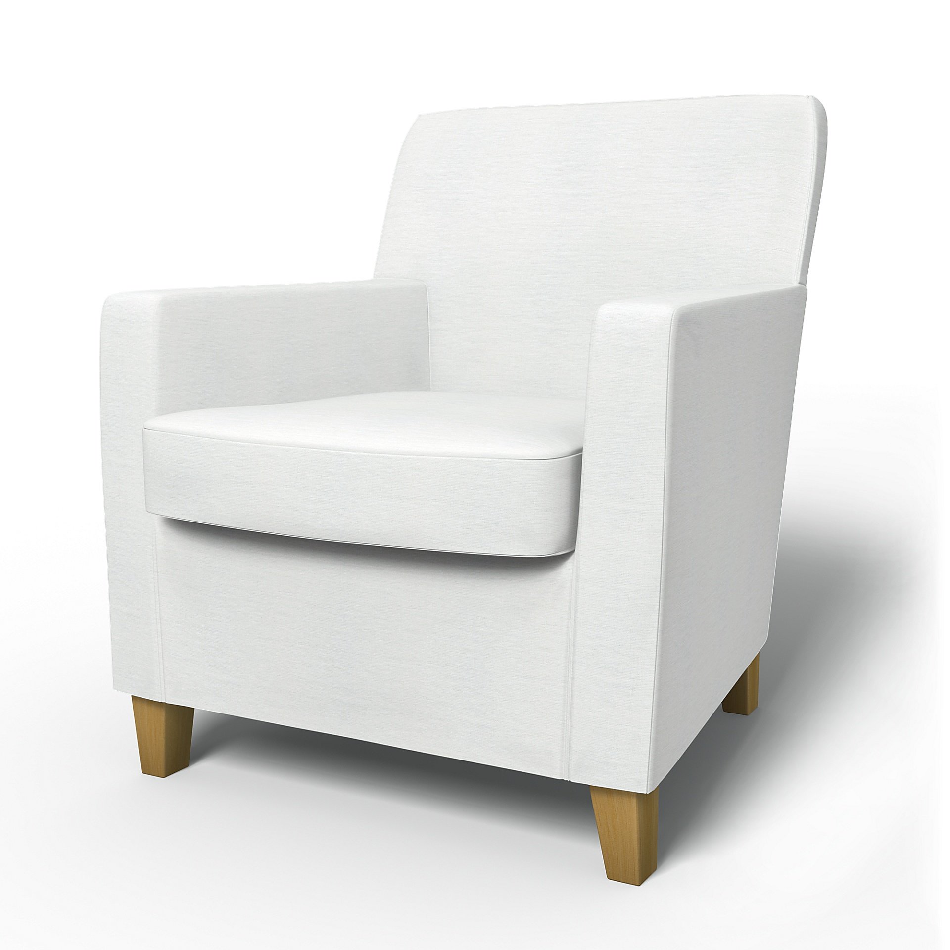 IKEA - Karlstad Armchair Cover (Small model), White, Linen - Bemz