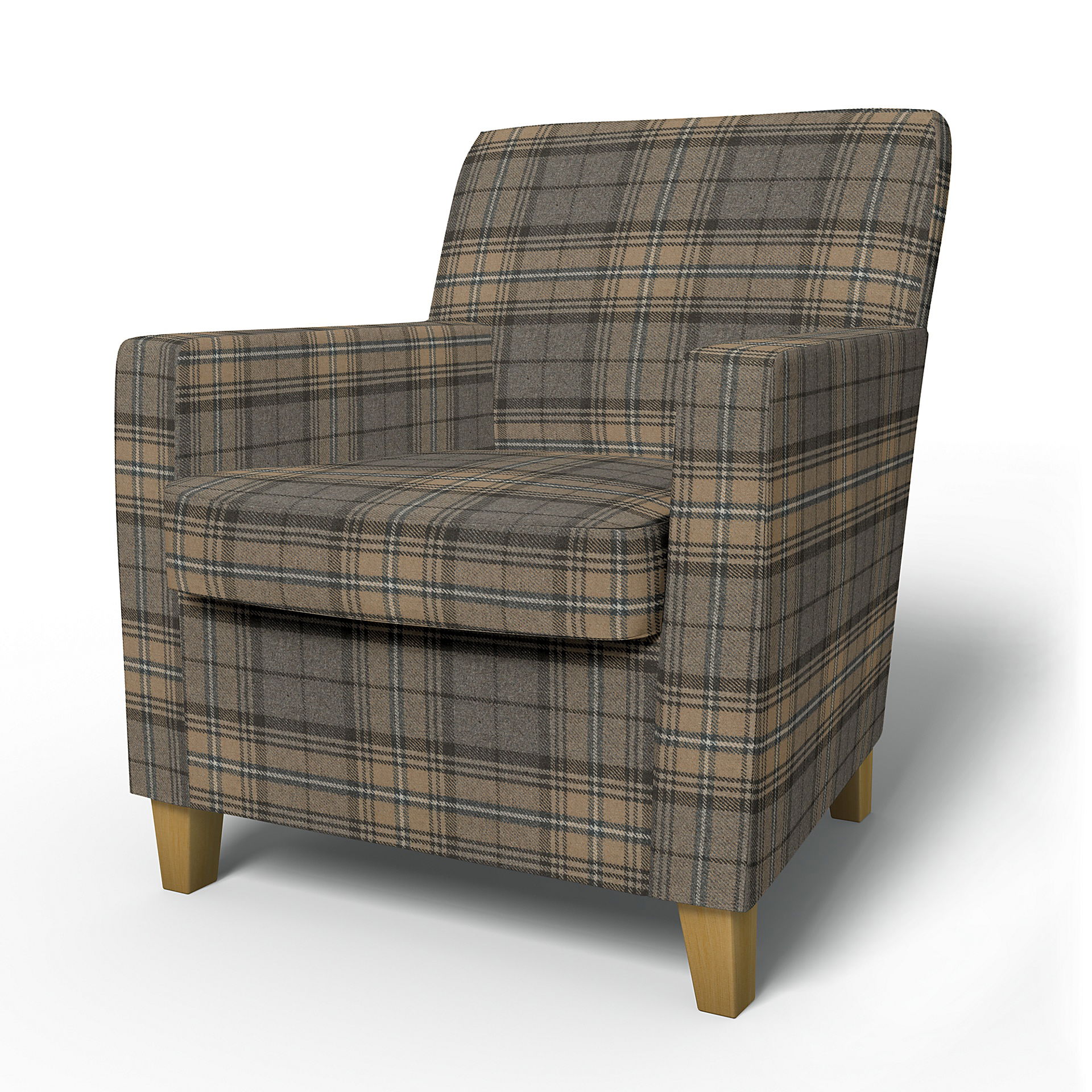 IKEA - Karlstad Armchair Cover (Small model), Bark Brown, Wool - Bemz