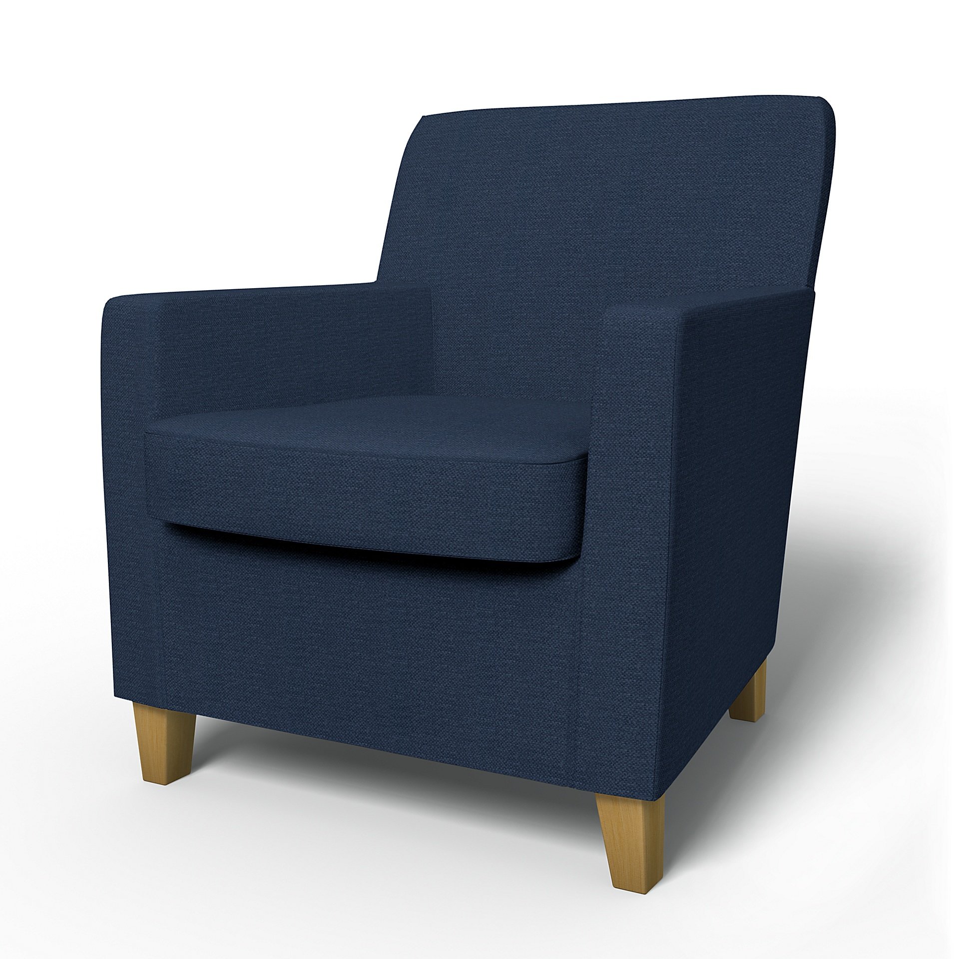 IKEA - Karlstad Armchair Cover (Small model), Navy Blue, Linen - Bemz