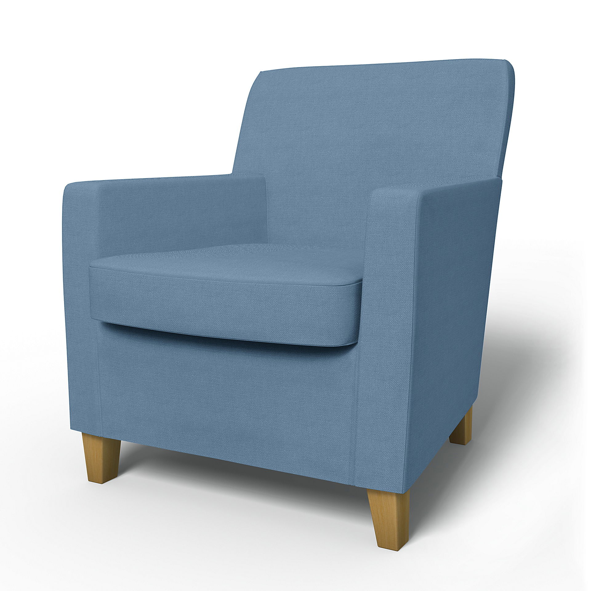 IKEA - Överdrag till Karlstad fåtölj (liten modell), Vintage Blue, Linne - Bemz