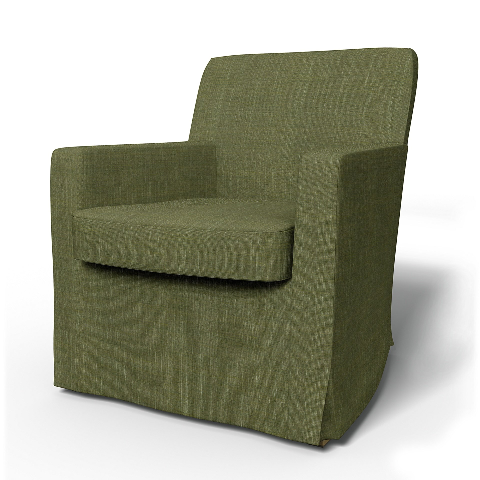 IKEA - Karlstad Armchair Cover (Small model), Moss Green, Boucle & Texture - Bemz