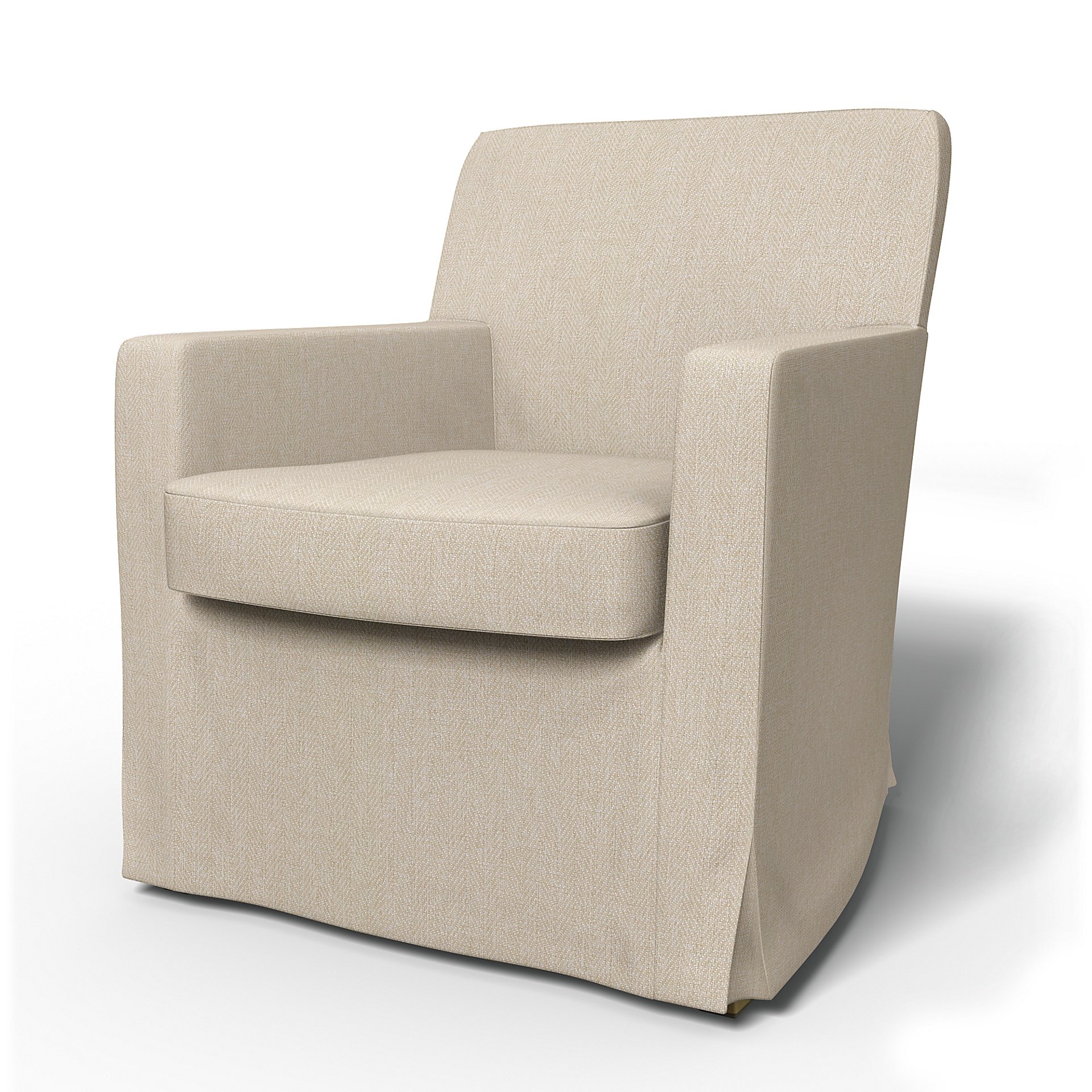 IKEA - Karlstad Armchair Cover (Small model), Natural, Boucle & Texture - Bemz