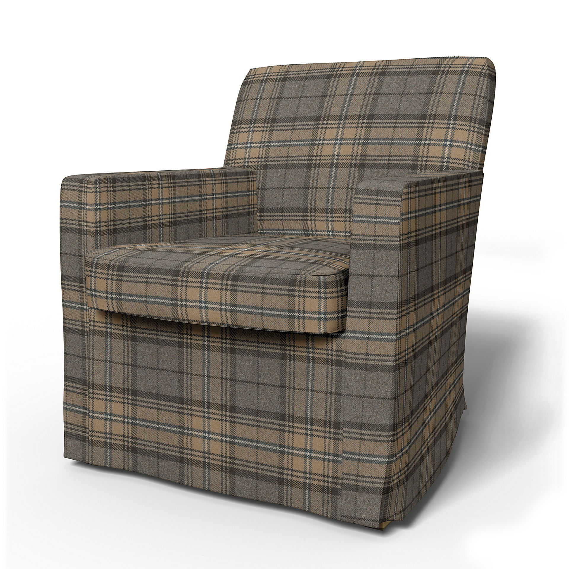 IKEA - Karlstad Armchair Cover (Small model), Bark Brown, Wool - Bemz