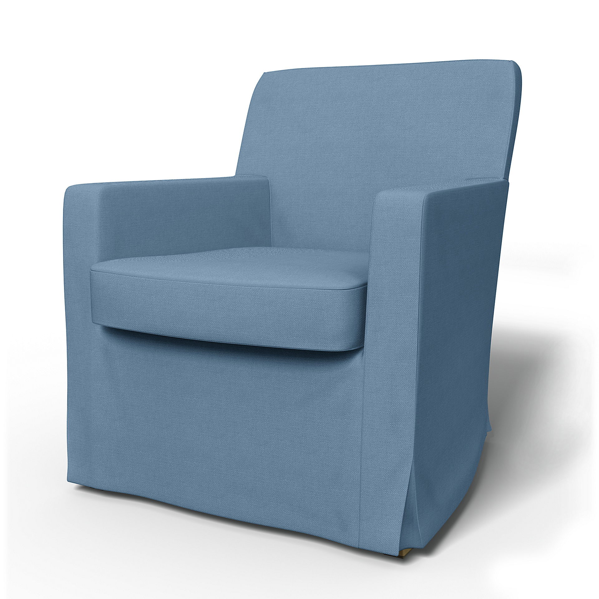 IKEA - Överdrag till Karlstad fåtölj (liten modell), Vintage Blue, Linne - Bemz